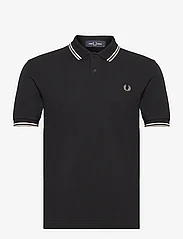 Fred Perry - TWIN TIPPED FP SHIRT - lühikeste varrukatega polod - blk/snwhi/wrmgry - 0