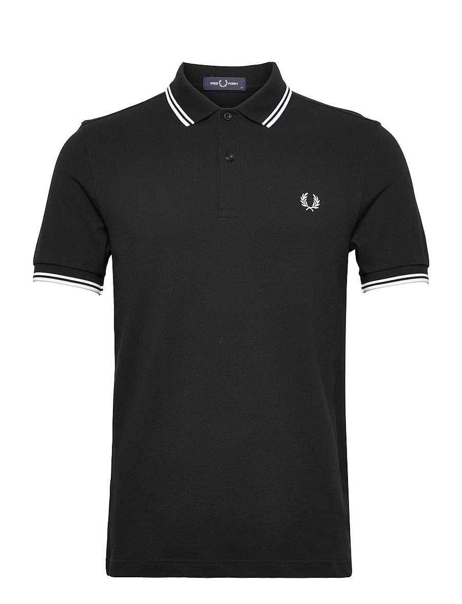 Fred Perry - TWIN TIPPED FP SHIRT - korte mouwen - blk/wht/wht - 0