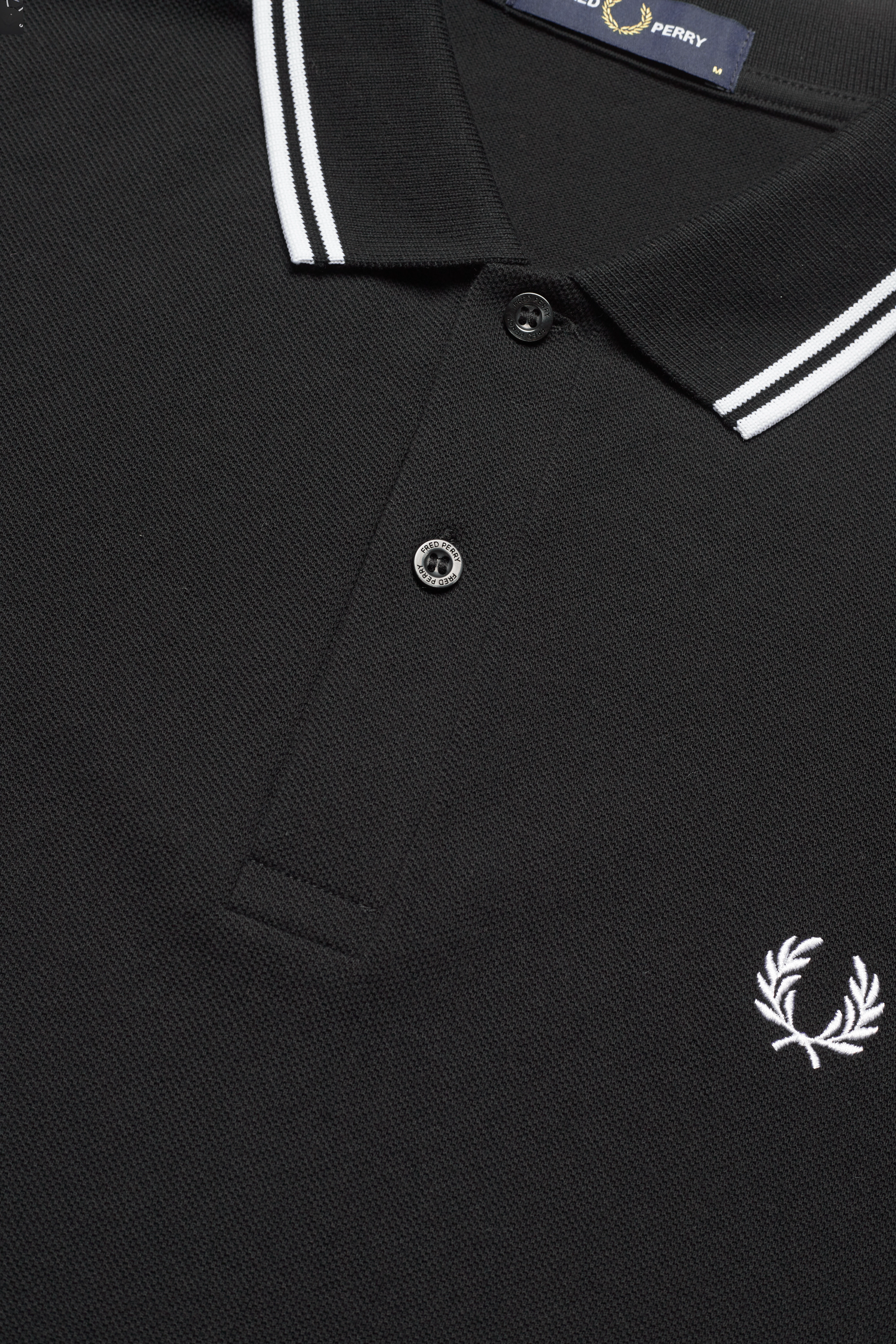 Fred Perry - TWIN TIPPED FP SHIRT - short-sleeved polos - blk/wht/wht - 2
