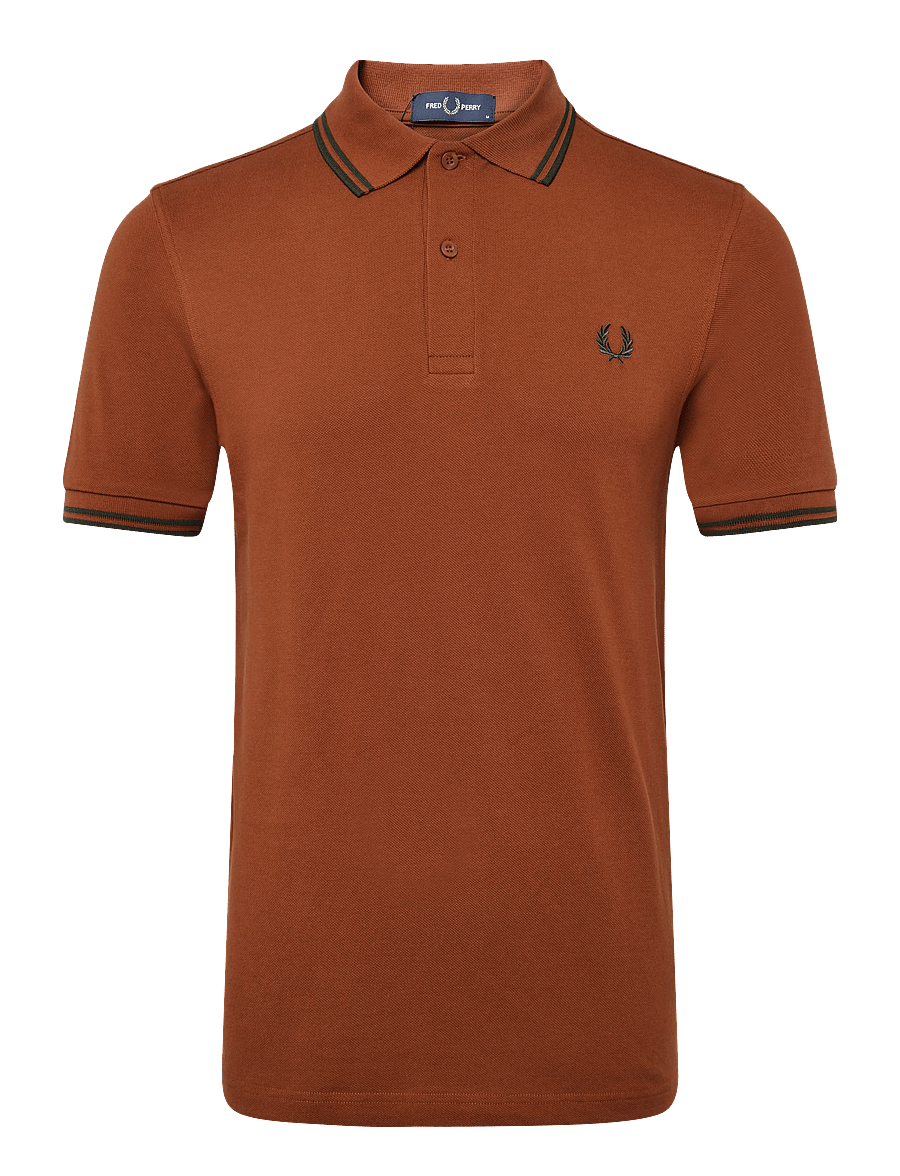Fred Perry - TWIN TIPPED FP SHIRT - kortärmade pikéer - brndy/ngtg/ngtg - 1