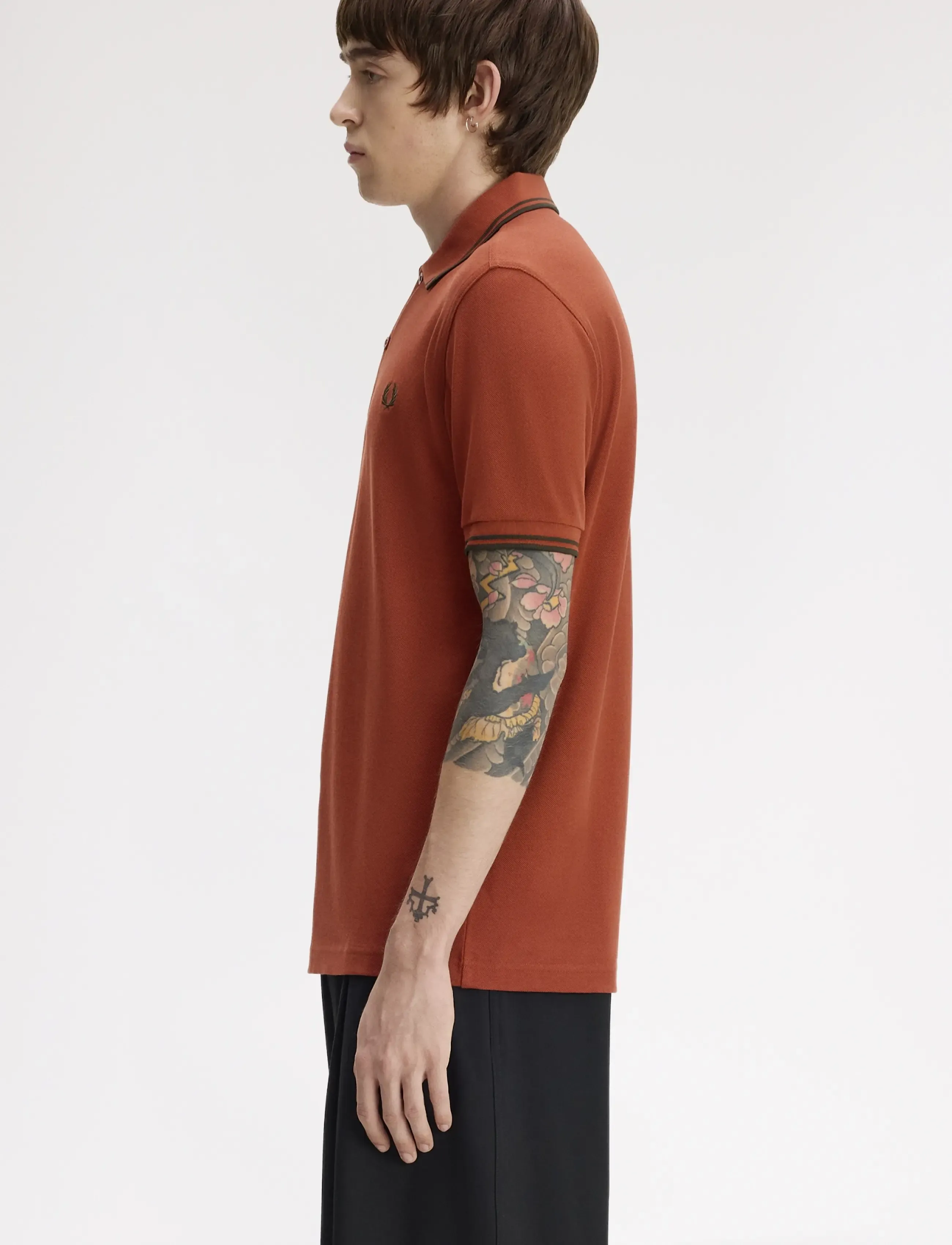 Fred Perry - TWIN TIPPED FP SHIRT - kortärmade pikéer - brndy/ngtg/ngtg - 3