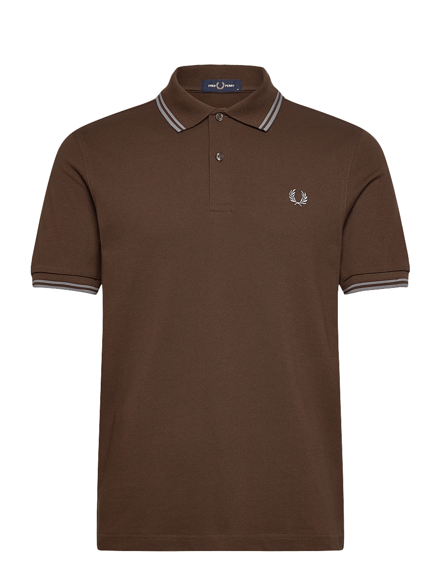 Fred Perry - TWIN TIPPED FP SHIRT - korte mouwen - brnttbcc/stkprtb - 0