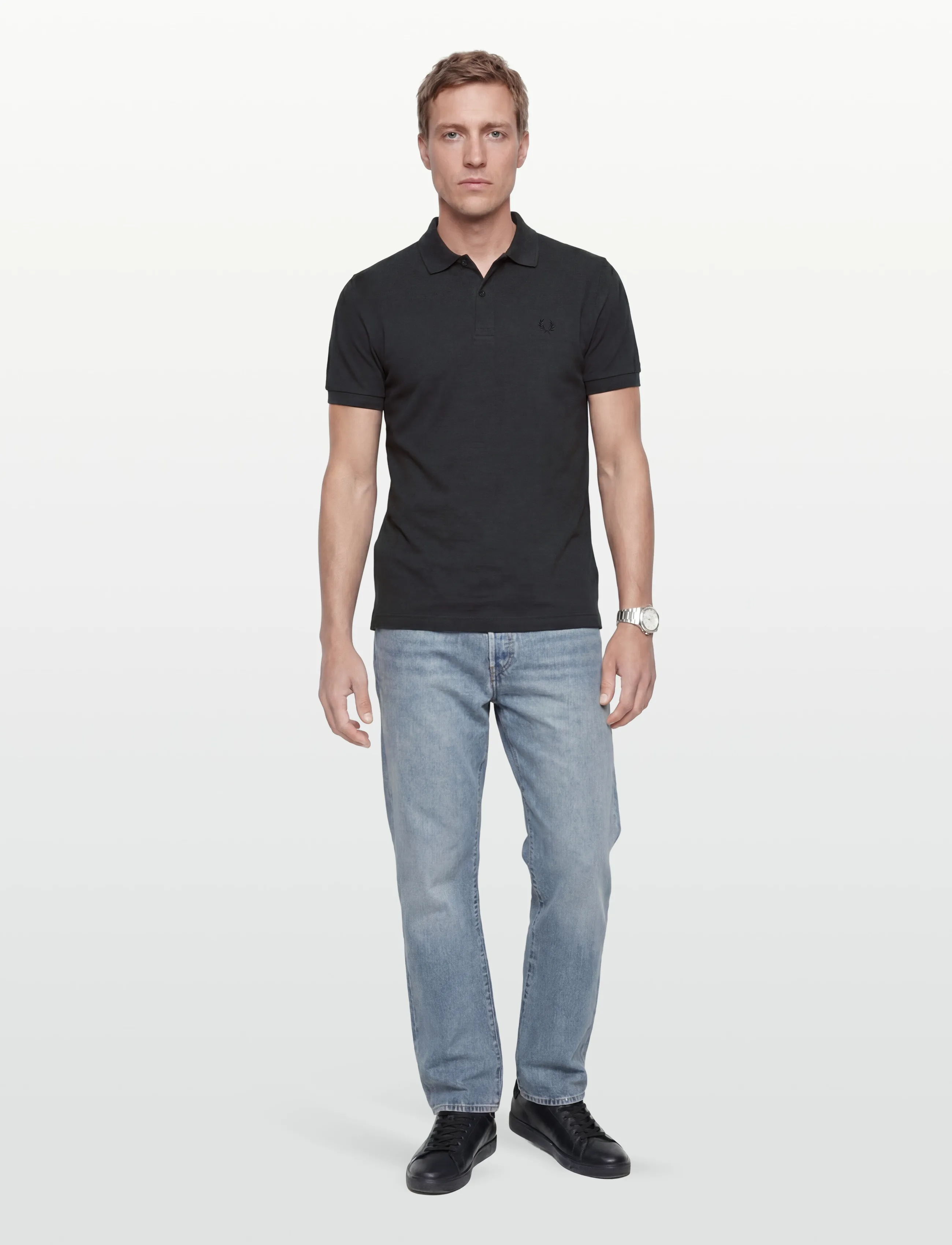 Fred Perry Twin Tipped Fp Shirt, XL, Black, Poloer > Kortærmede, Herre