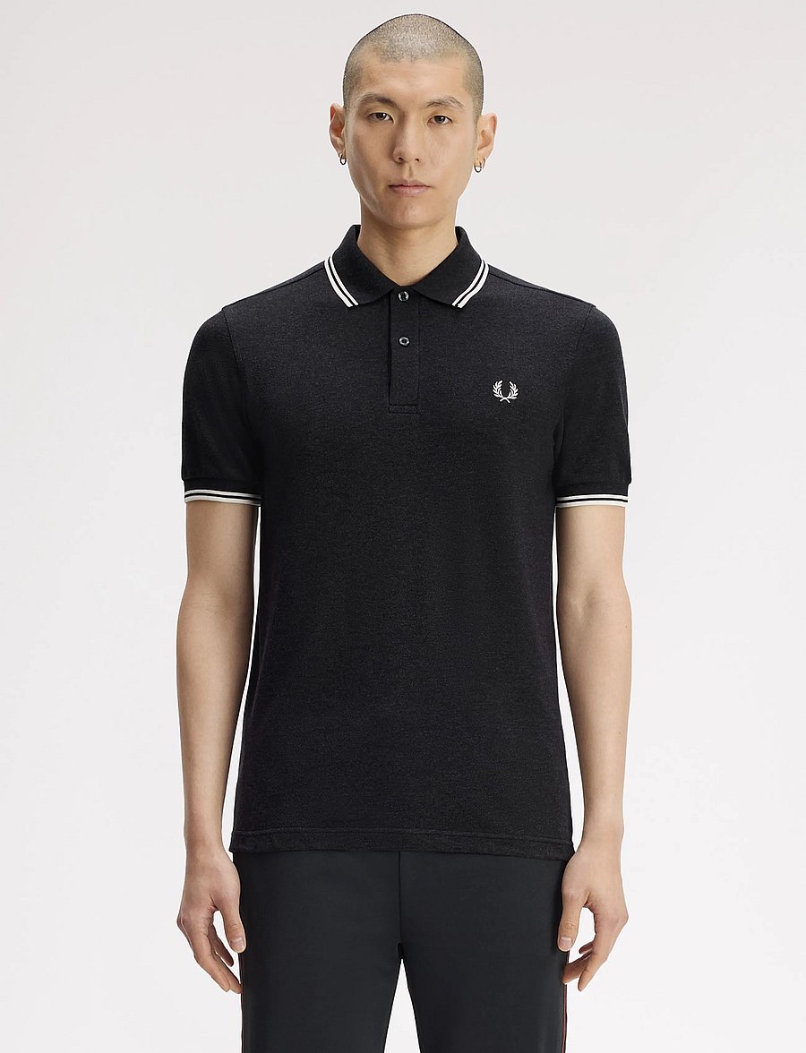 Fred Perry - TWIN TIPPED FP SHIRT - kortærmede poloer - chrclmrl/ecr/ecr - 0