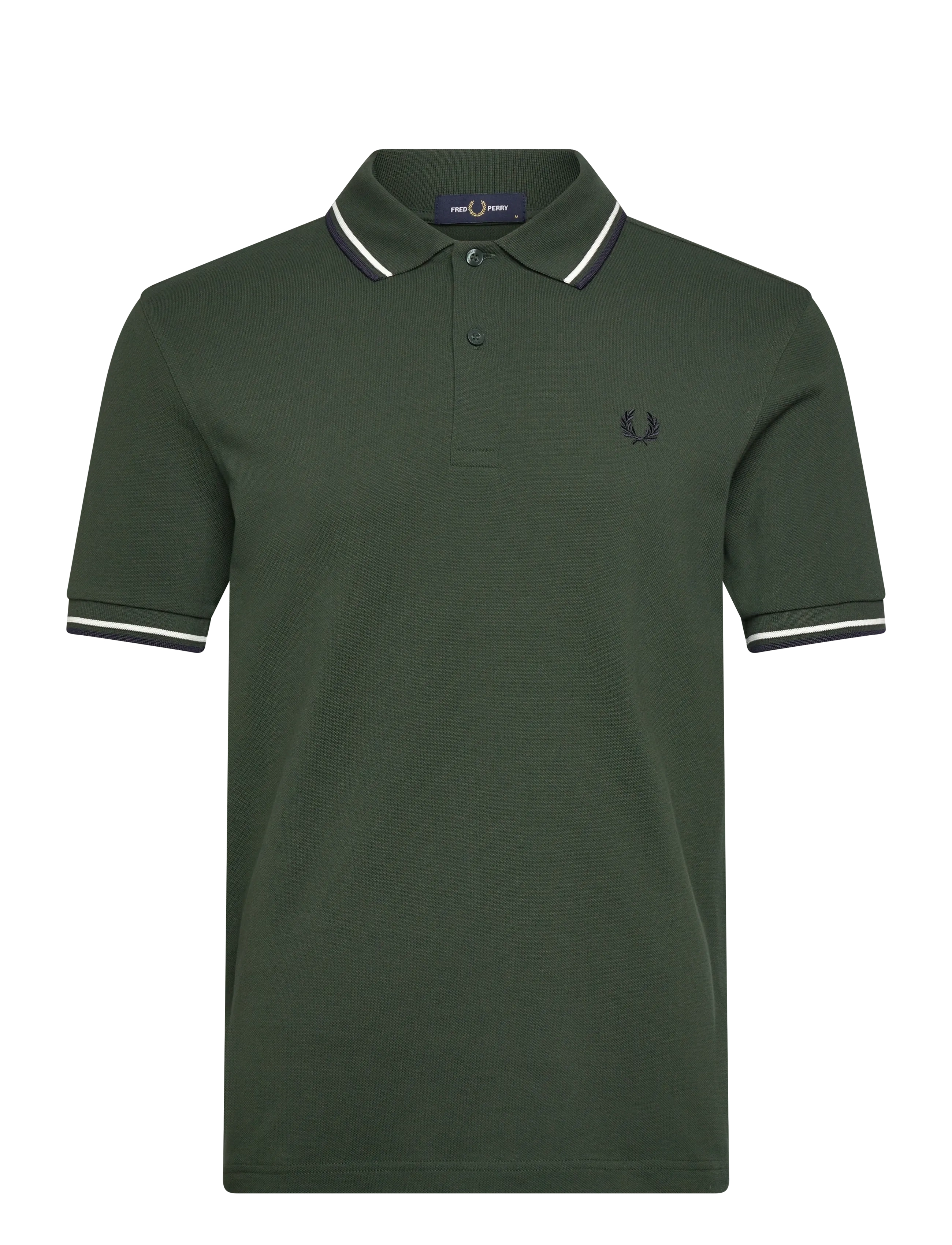 Fred Perry TWIN TIPPED FP SHIRT - Kleidung - CRTGRN/SNWT/NVY / khaki/green