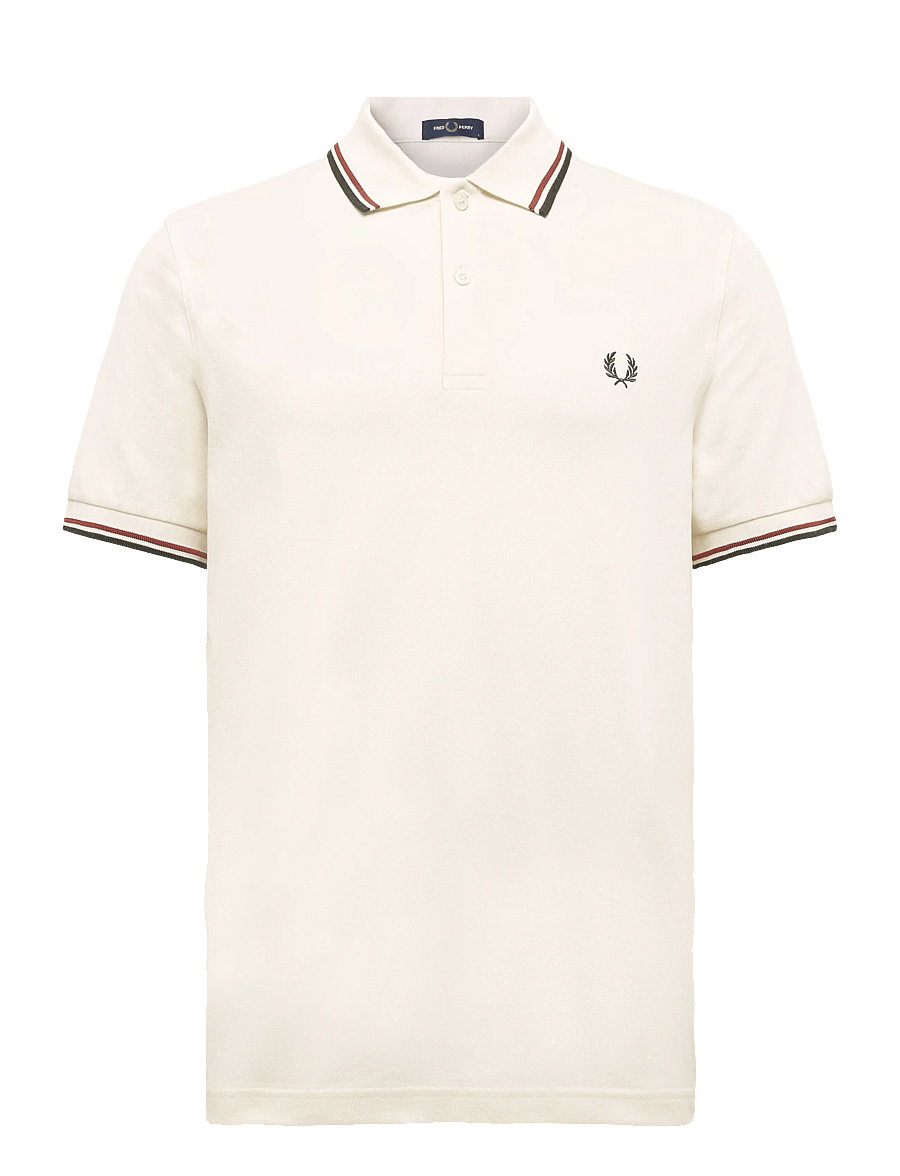 Fred Perry - TWIN TIPPED FP SHIRT - kurzärmelig - ecr/brndy/ngreen - 1