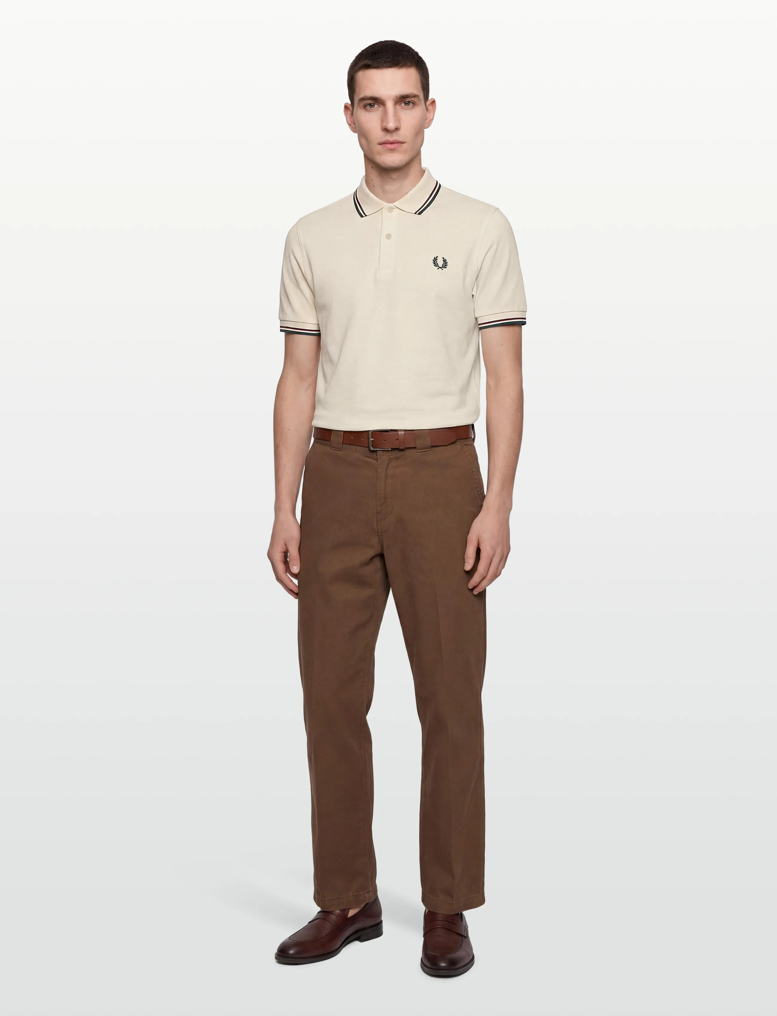 Fred Perry Twin Tipped Fp Shirt, XS, Cream, Poloer > Kortærmede, Herre