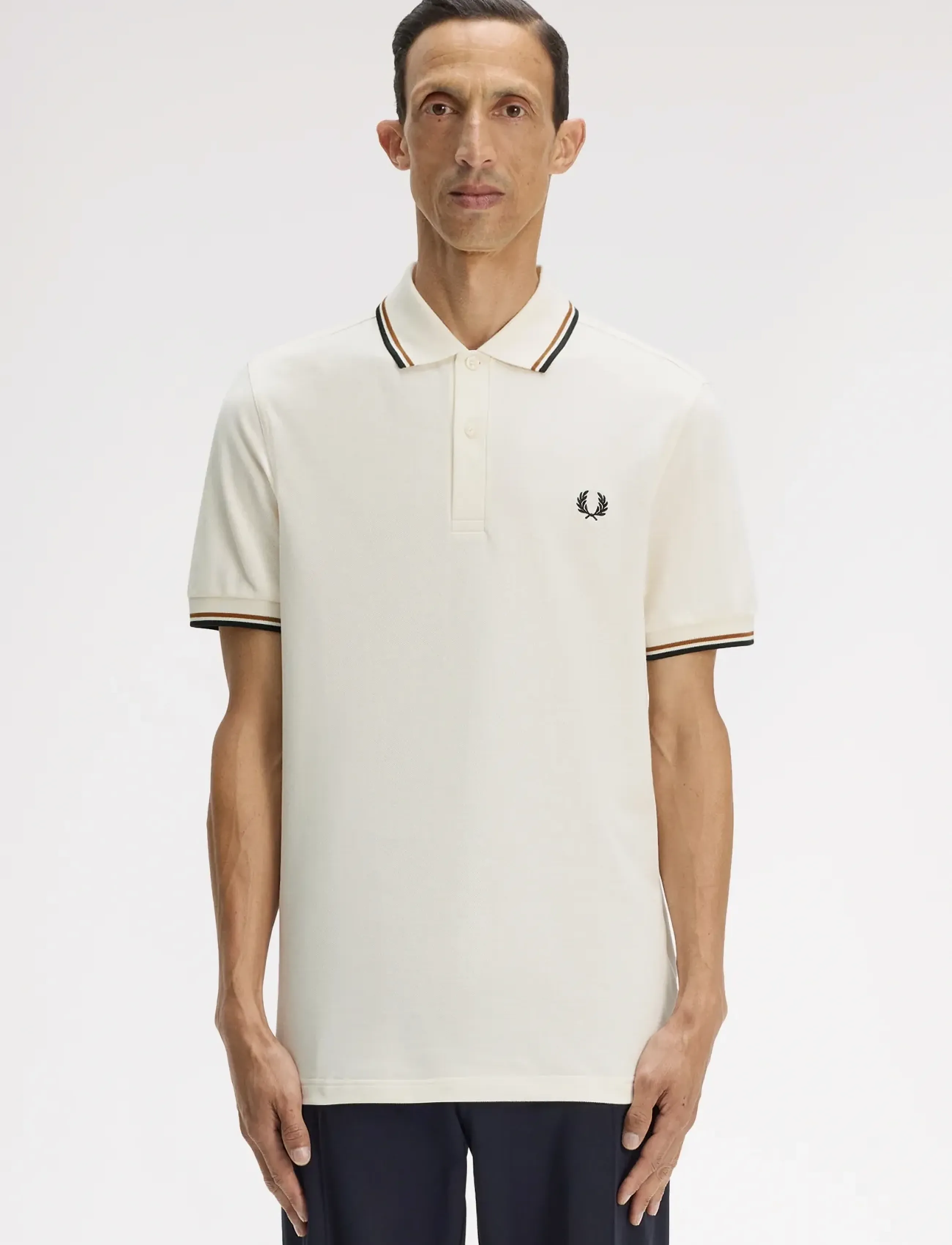 Fred Perry Twin Tipped Fp Shirt, XL, Cream, Poloer > Kortærmede, Herre