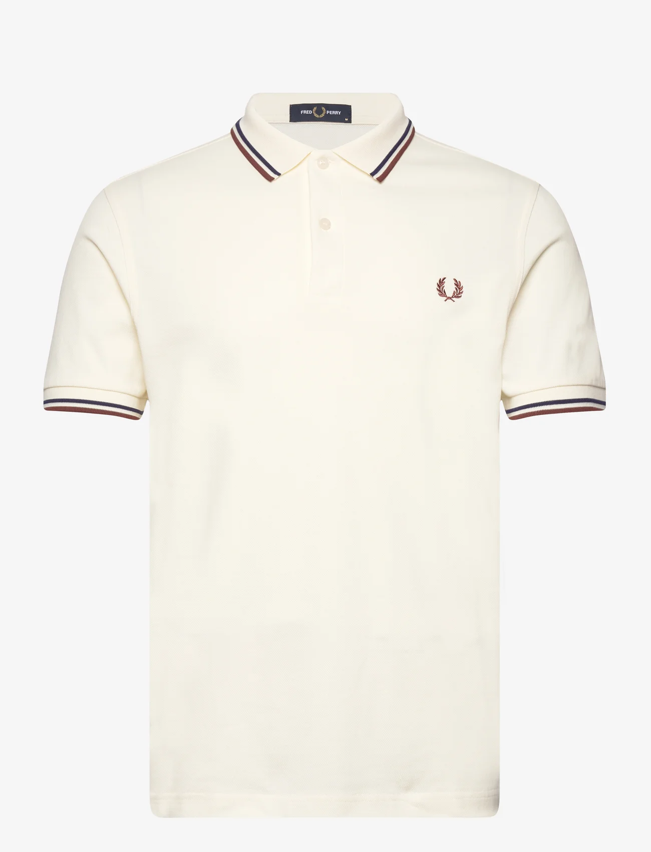 Fred Perry - TWIN TIPPED FP SHIRT - short-sleeved polos - ecru/fnavy/wbrwn - 0