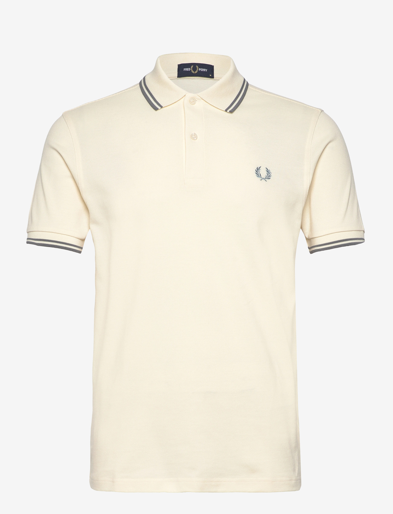 Fred Perry - TWIN TIPPED FP SHIRT - kortærmede poloer - ecru/stockprtblu - 1