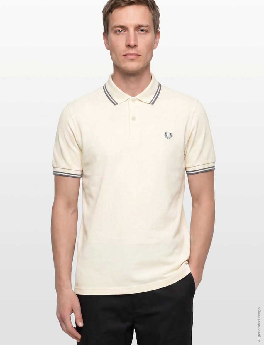Fred Perry - TWIN TIPPED FP SHIRT - kortärmade pikéer - ecru/stockprtblu - 3