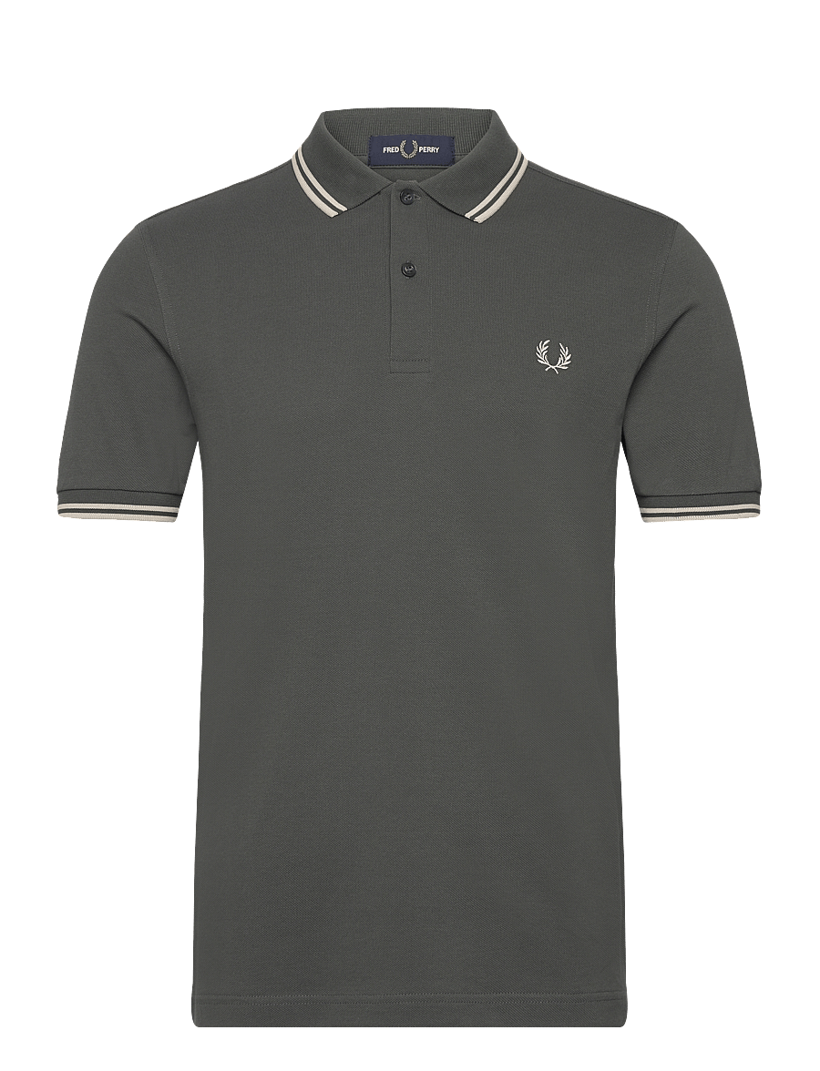 Fred Perry - TWIN TIPPED FP SHIRT - kurzärmelig - fieldgreen/oatme - 0
