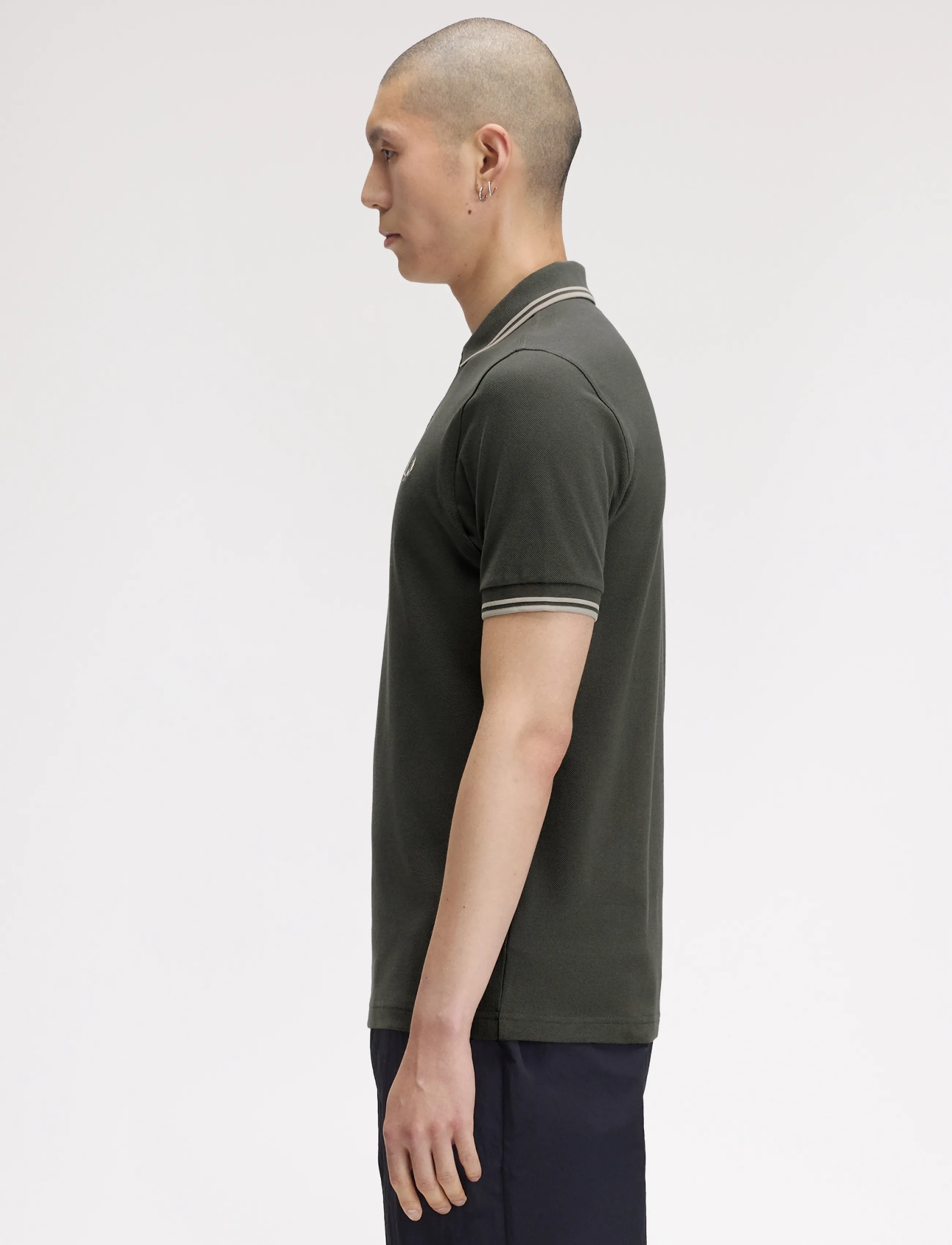 Fred Perry - TWIN TIPPED FP SHIRT - kortärmade pikéer - fieldgreen/oatme - 3