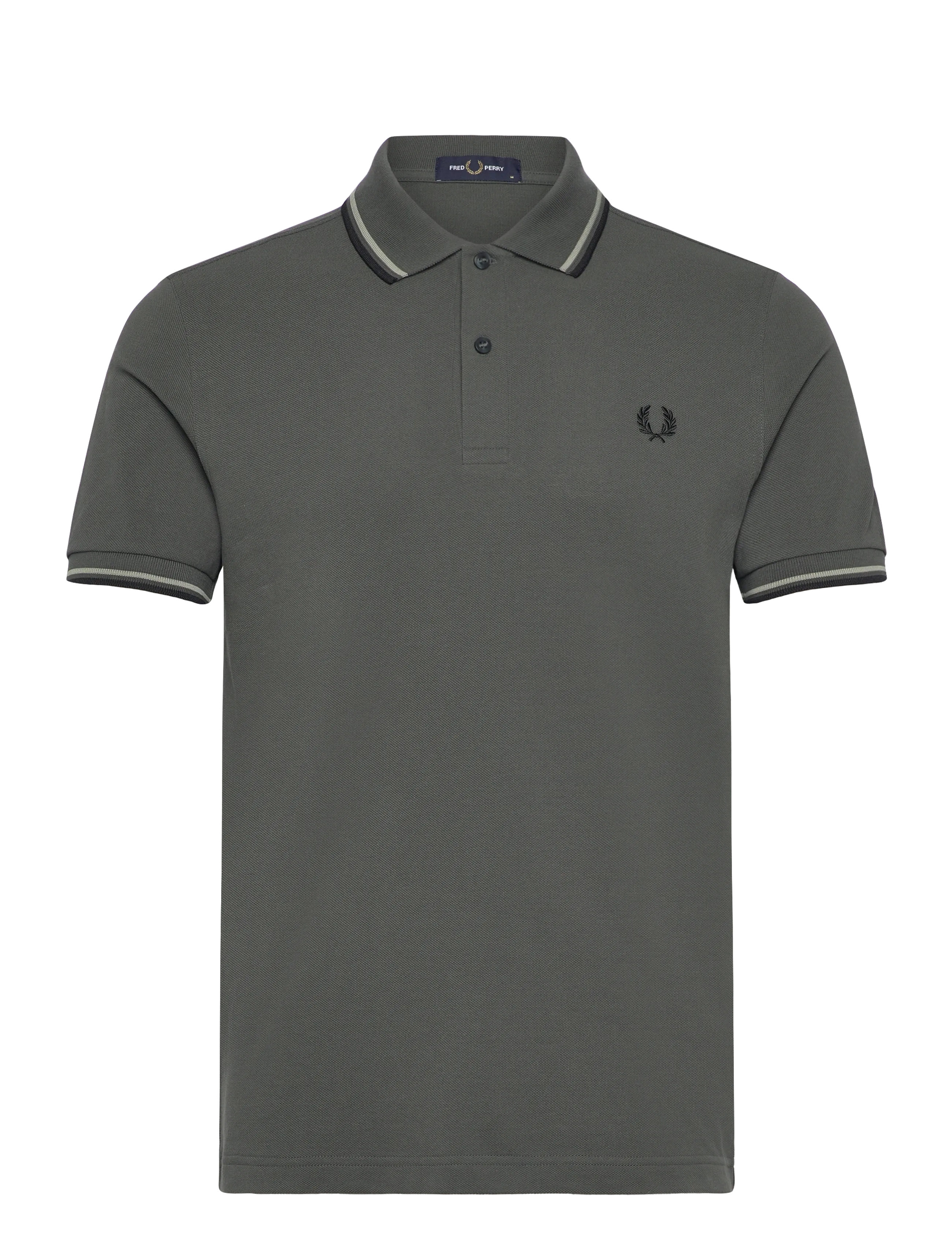 Fred Perry TWIN TIPPED FP SHIRT - Poloer - FLDGR/SEAGRS/BLK / khaki/green