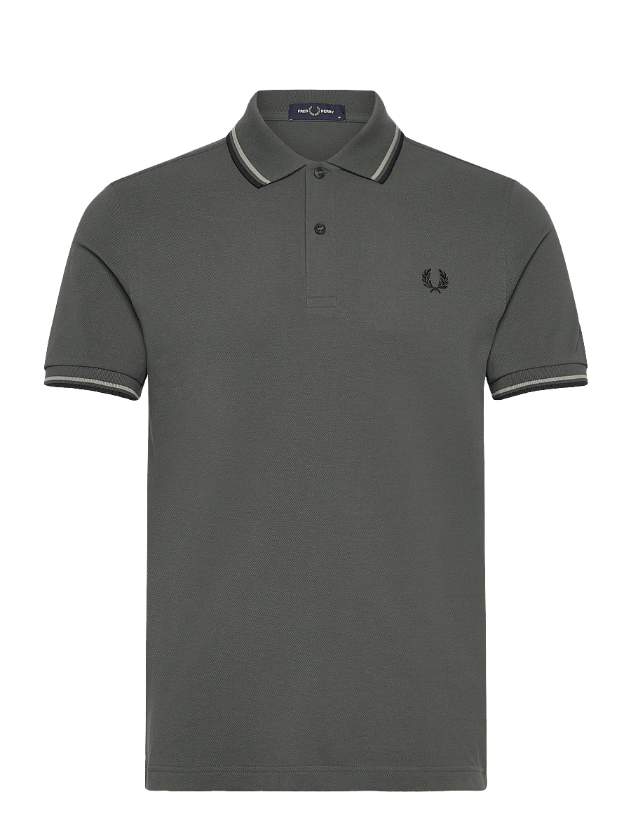 Fred Perry - TWIN TIPPED FP SHIRT - korte mouwen - fldgr/seagrs/blk - 1
