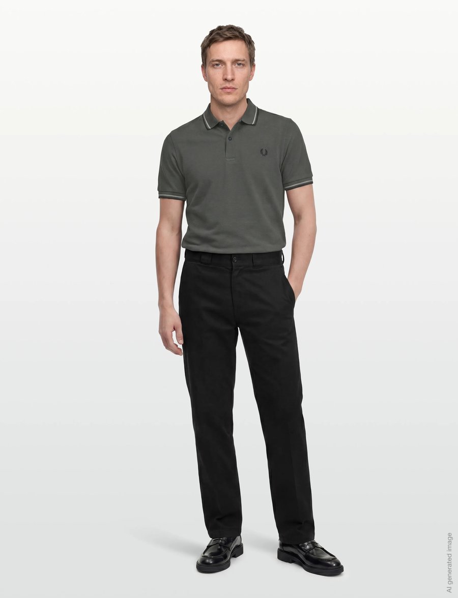 Fred Perry - TWIN TIPPED FP SHIRT - korte mouwen - fldgr/seagrs/blk - 0