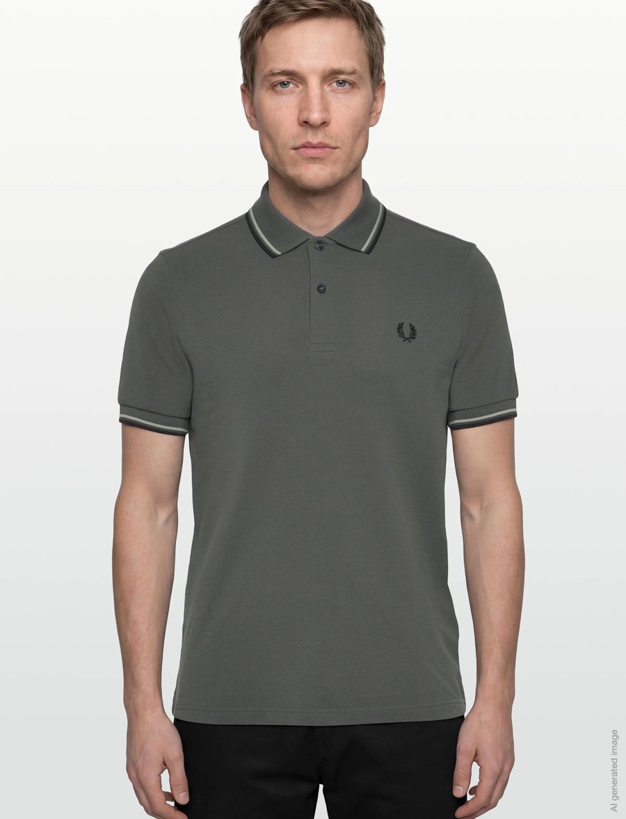 Fred Perry - TWIN TIPPED FP SHIRT - korte mouwen - fldgr/seagrs/blk - 3