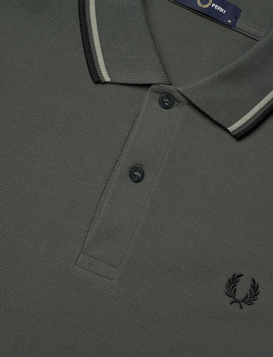 Fred Perry - TWIN TIPPED FP SHIRT - korte mouwen - fldgr/seagrs/blk - 5