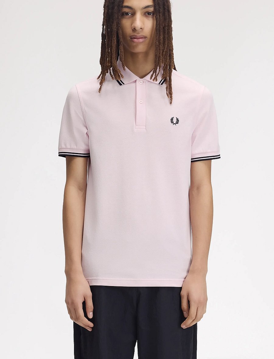 Fred Perry - TWIN TIPPED FP SHIRT - short-sleeved polos - icedpink/nvy/nvy - 0