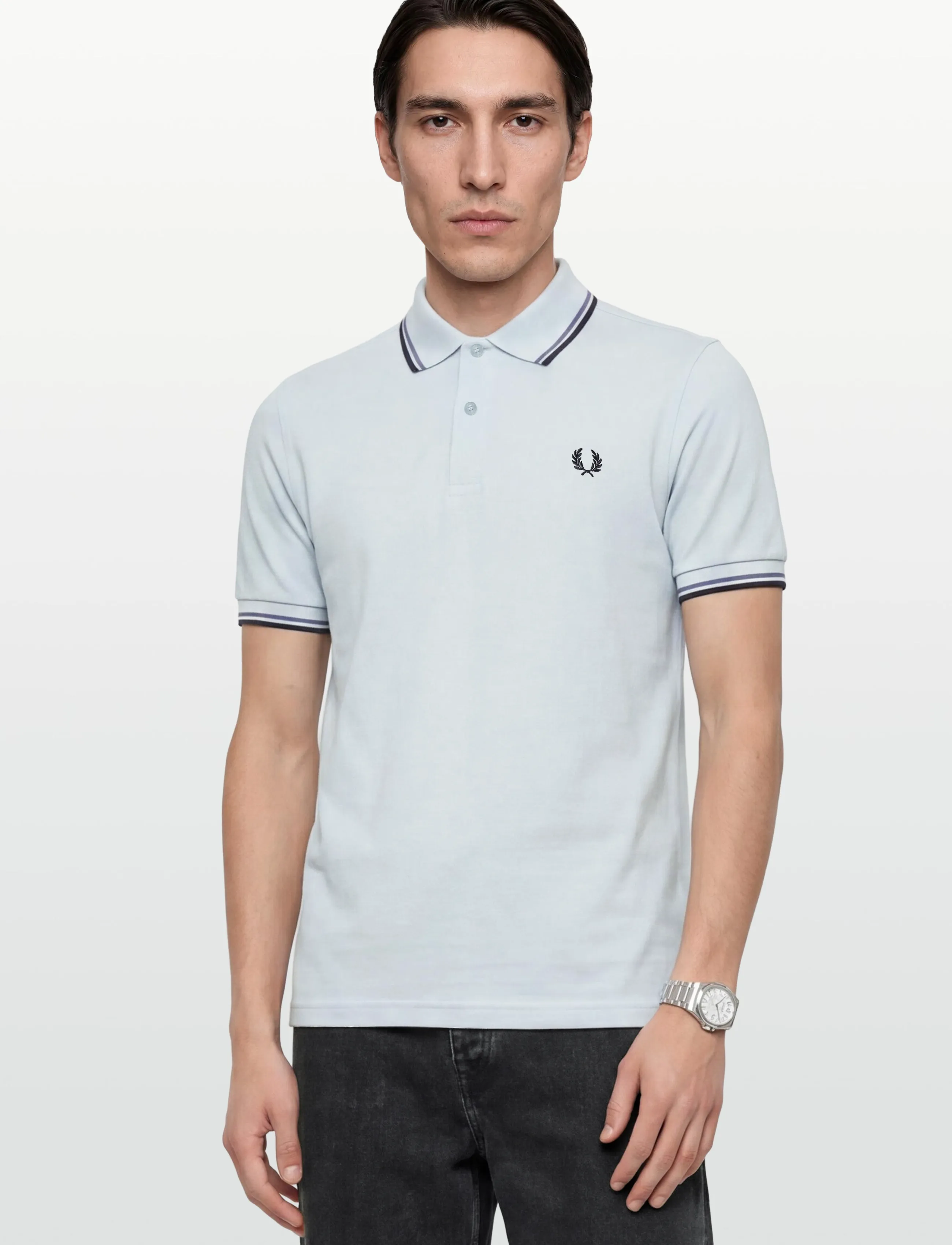 Fred Perry - TWIN TIPPED FP SHIRT - short-sleeved polos - lgtic/acebl/navy - 3