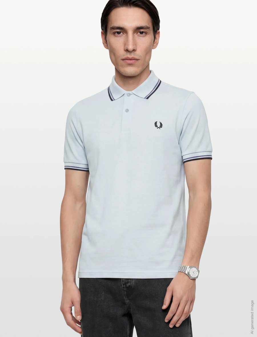 Fred Perry - TWIN TIPPED FP SHIRT - korte mouwen - lgtic/acebl/navy - 3