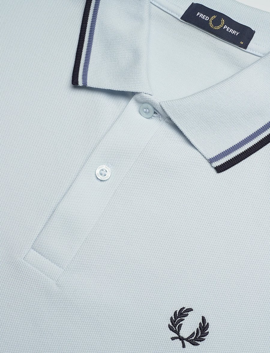 Fred Perry - TWIN TIPPED FP SHIRT - korte mouwen - lgtic/acebl/navy - 5