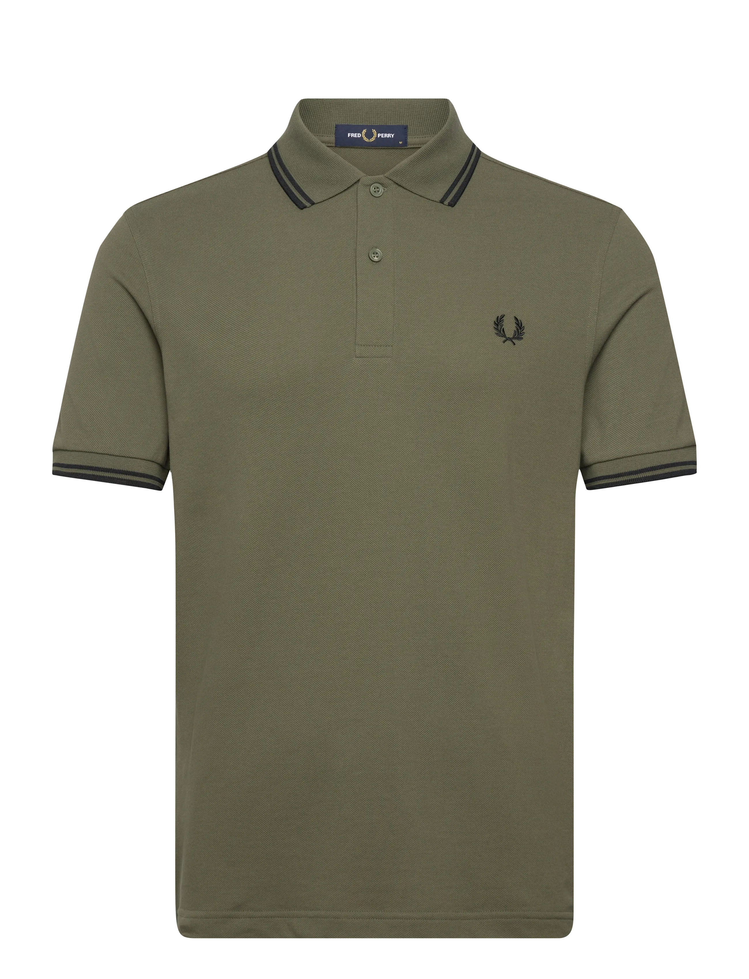 Fred Perry TWIN TIPPED FP SHIRT - Kurzärmelig - LRLWRTHGREEN/BLK / khaki/green