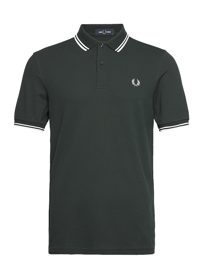 Fred Perry - TWIN TIPPED FP SHIRT - kortærmede poloer - nightgreen/snwht - 0