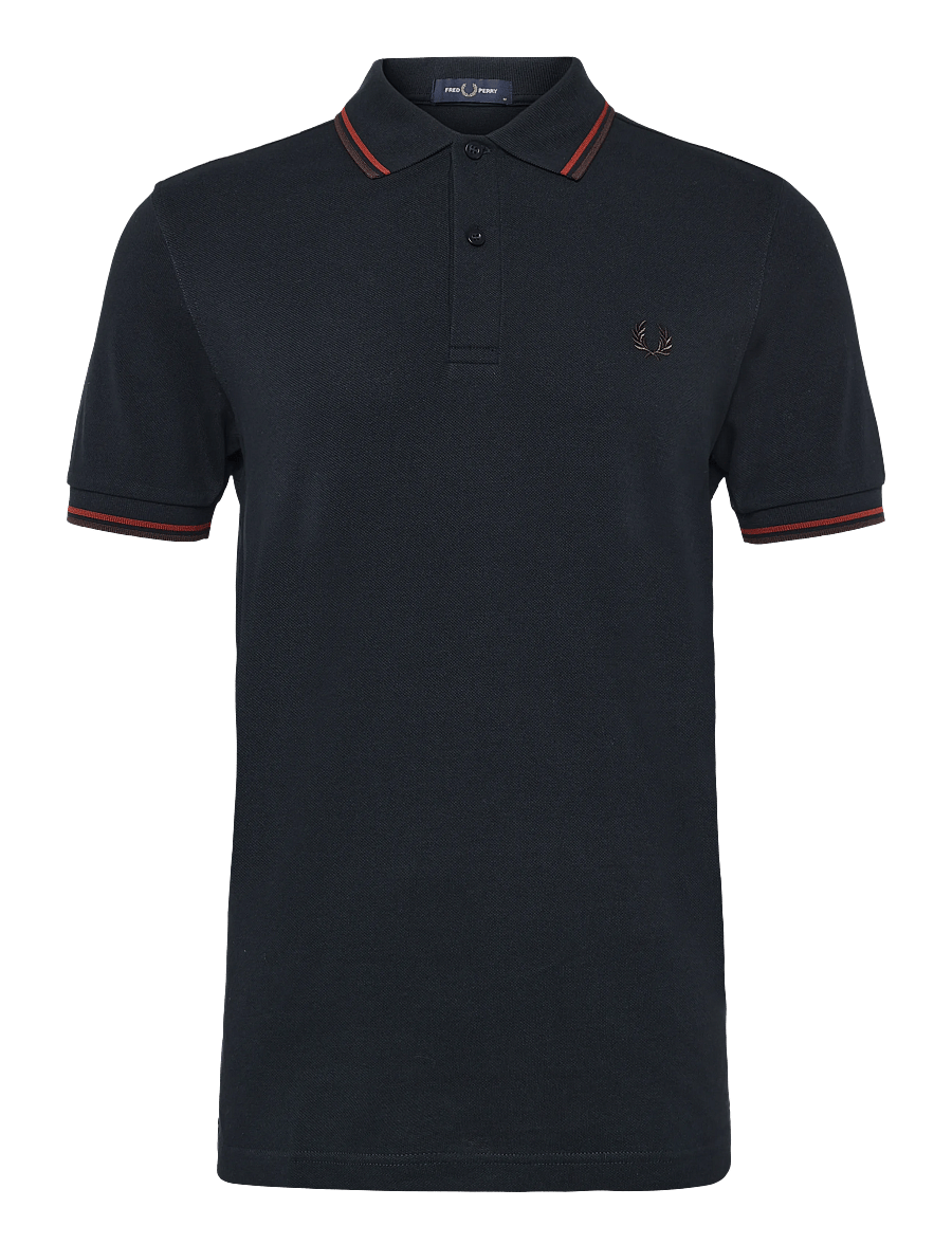 Fred Perry - TWIN TIPPED FP SHIRT - short-sleeved polos - nvy/brndy/rchbrn - 1