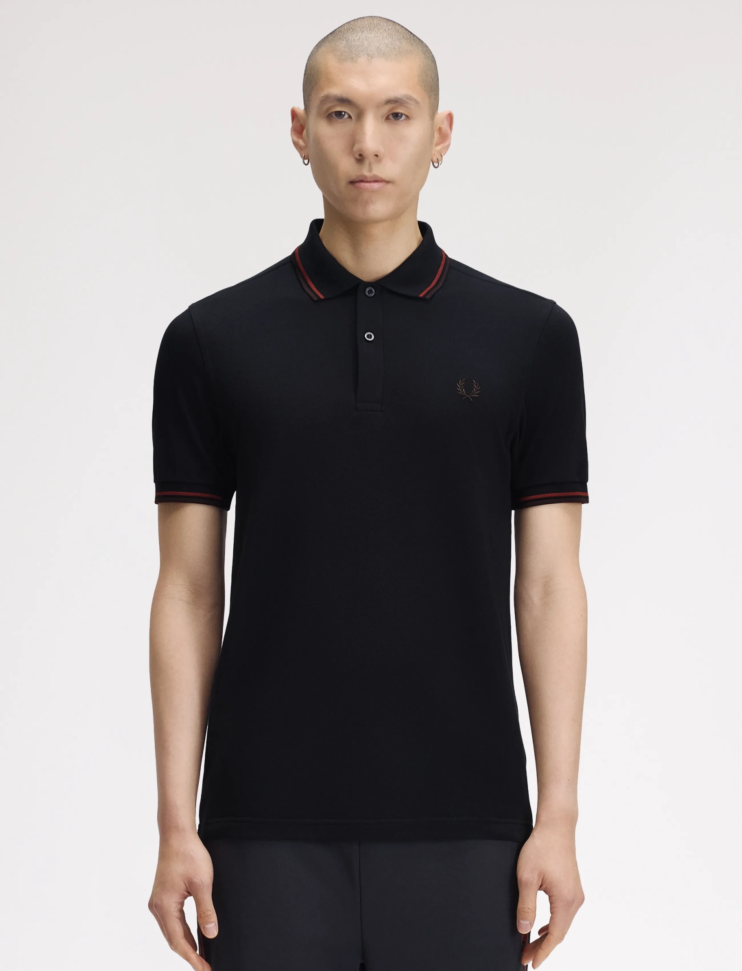 Fred Perry TWIN TIPPED FP SHIRT - Fred Perry - NVY/BRNDY/RCHBRN / navy