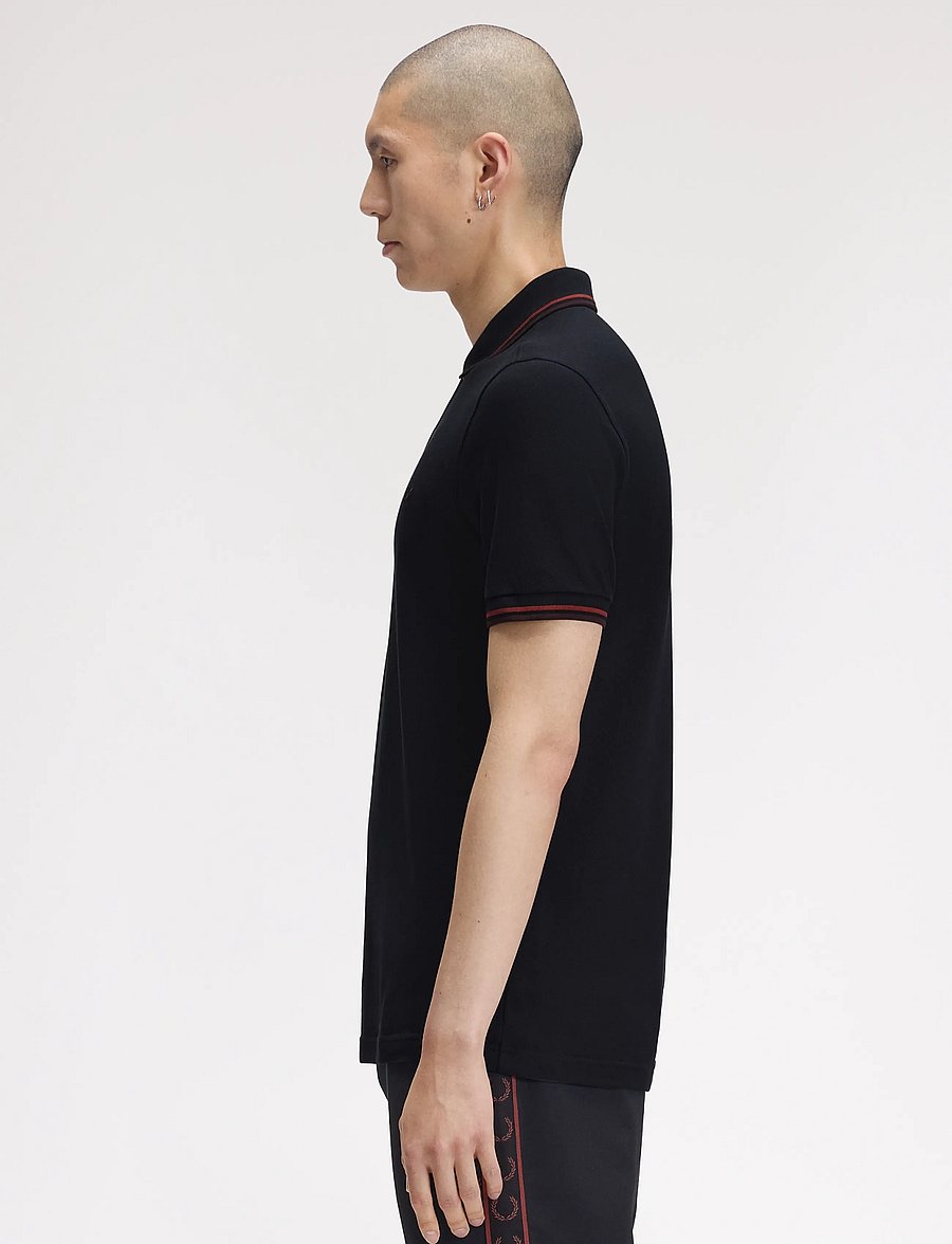 Fred Perry - TWIN TIPPED FP SHIRT - short-sleeved polos - nvy/brndy/rchbrn - 3