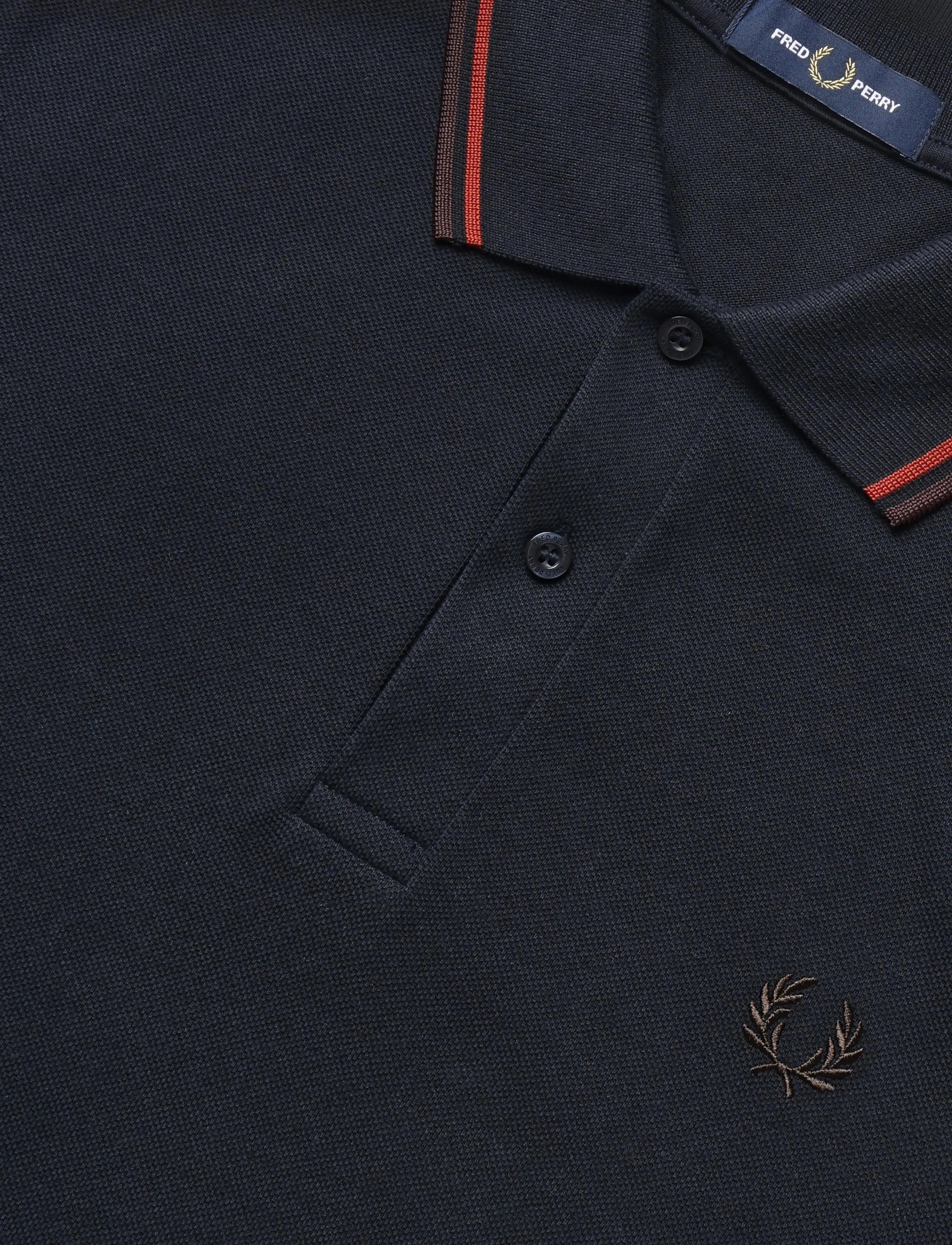 Fred Perry - TWIN TIPPED FP SHIRT - short-sleeved polos - nvy/brndy/rchbrn - 4
