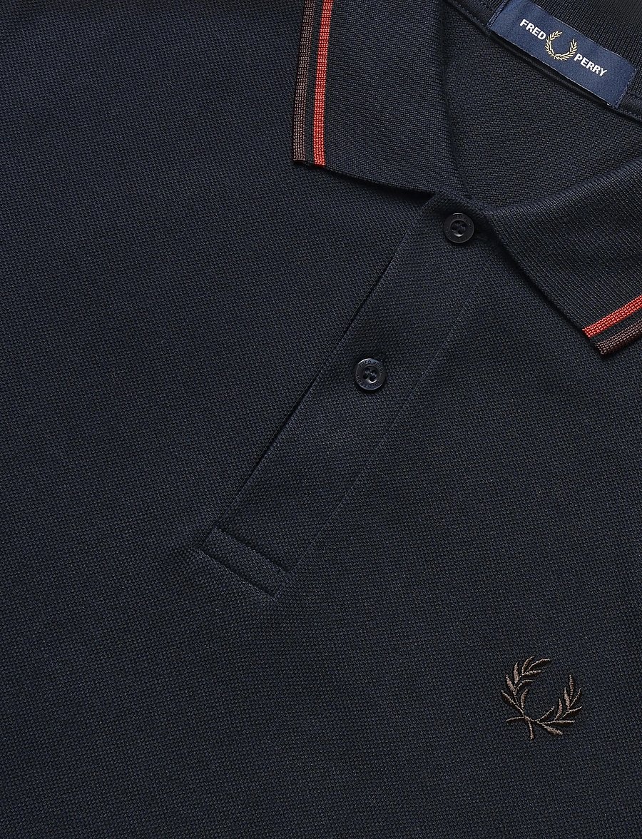 Fred Perry - TWIN TIPPED FP SHIRT - short-sleeved polos - nvy/brndy/rchbrn - 4