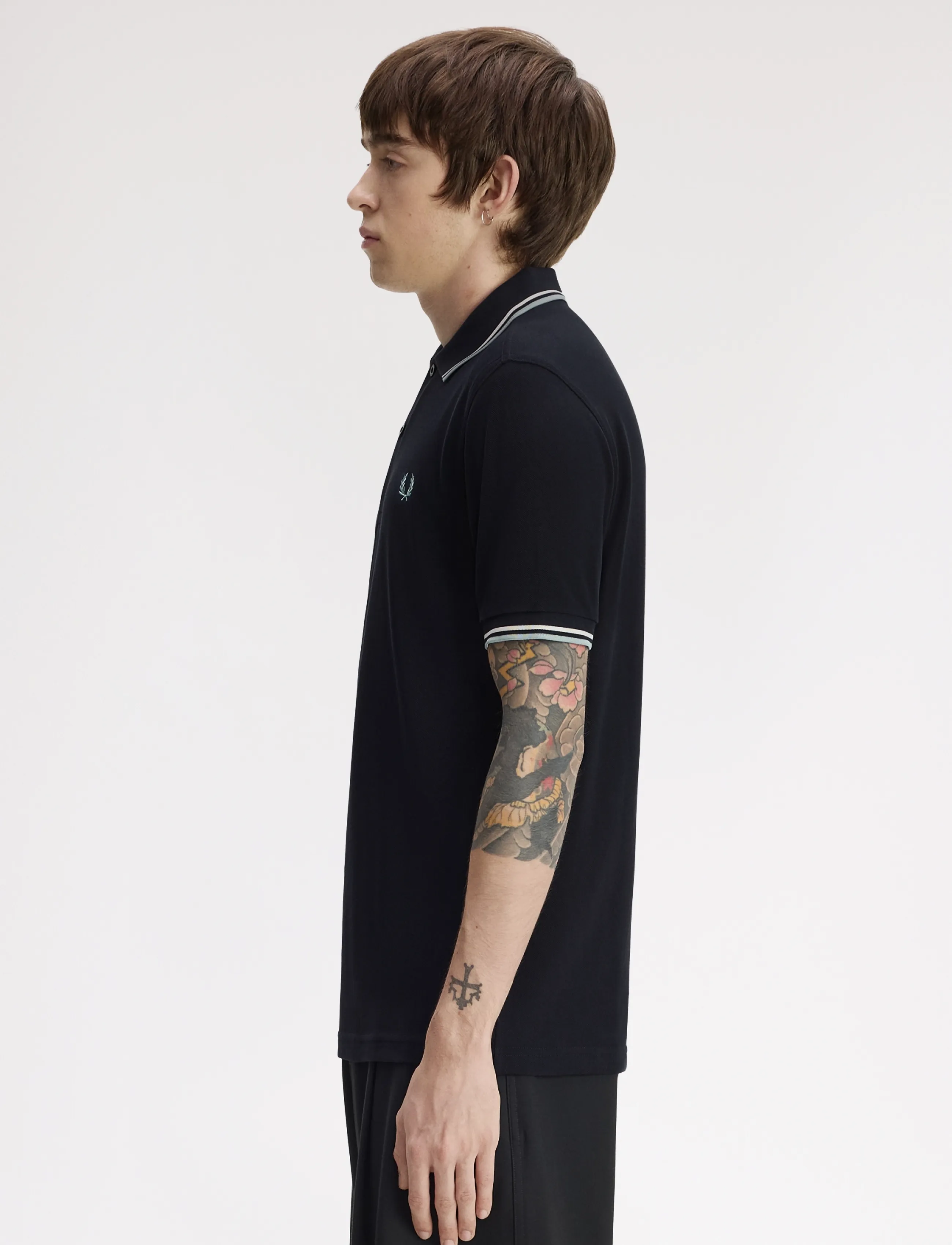 Fred Perry - TWIN TIPPED FP SHIRT - lühikeste varrukatega polod - nvy/ecru/slvrblu - 3
