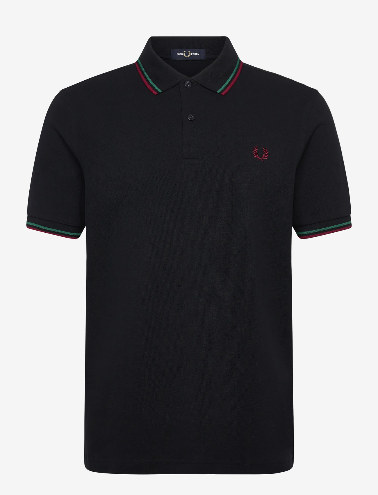 Fred Perry - TWIN TIPPED FP SHIRT - kortærmede poloer - nvy/sprtgr/brntr - 0