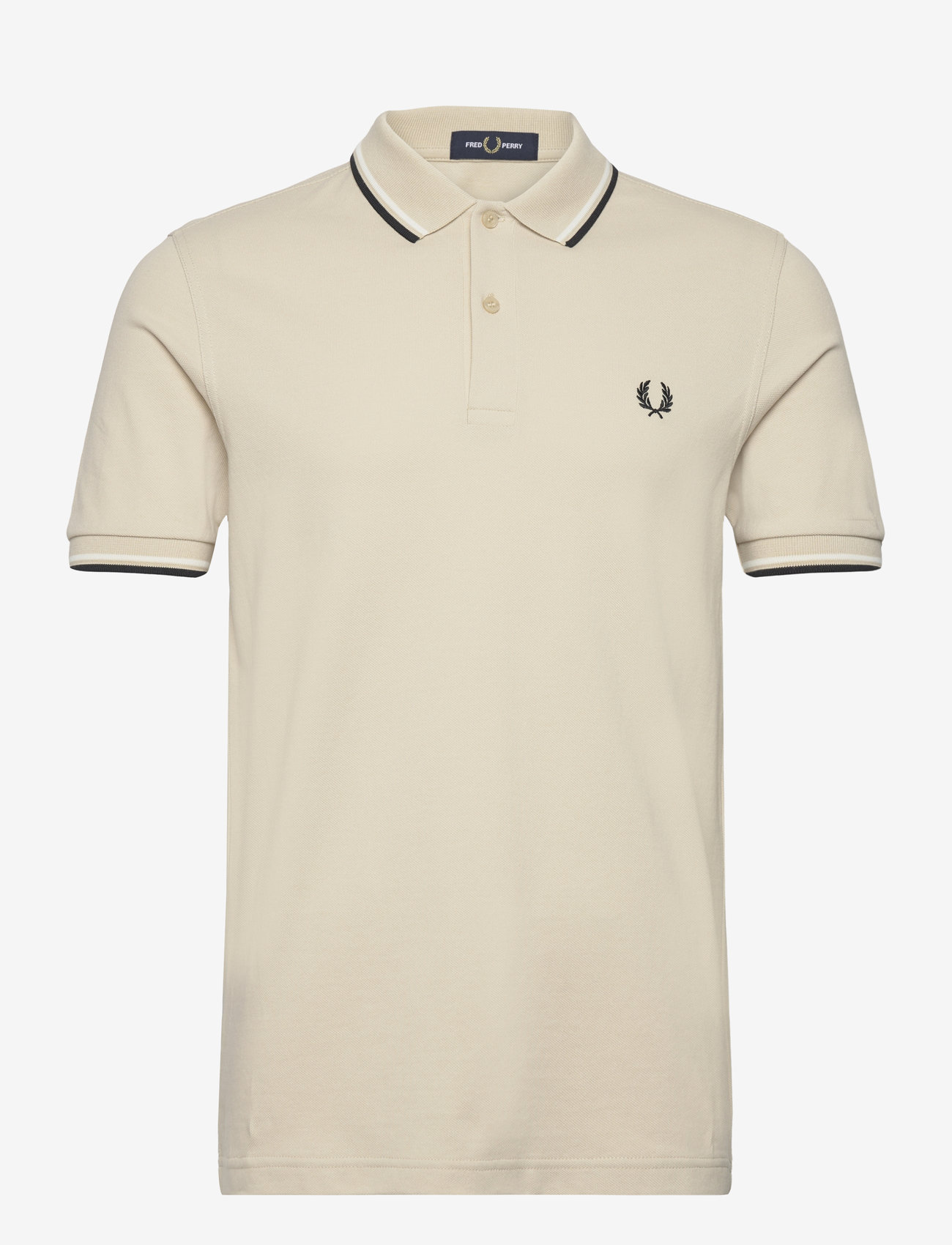 Fred Perry - TWIN TIPPED FP SHIRT - kortærmede poloer - oatmeal/ecru/blk - 0