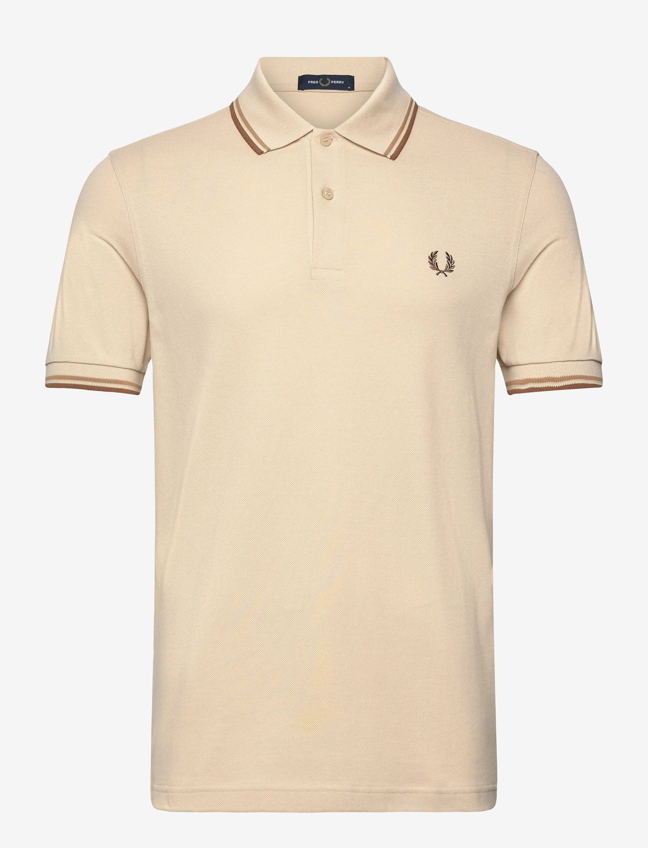 Fred Perry - TWIN TIPPED FP SHIRT - kortærmede poloer - oat/wrmst/shdsto - 0