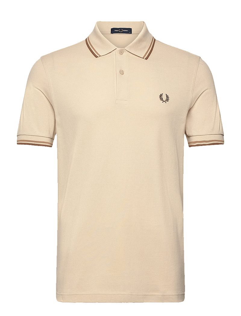 Fred Perry - TWIN TIPPED FP SHIRT - kortærmede poloer - oat/wrmst/shdsto - 0