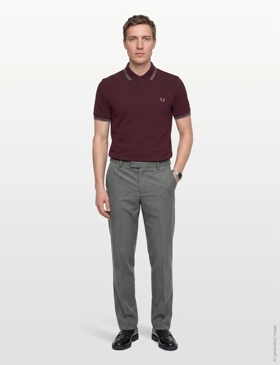 Fred Perry - TWIN TIPPED FP SHIRT - korte mouwen - oxbld/stprtbl - 0