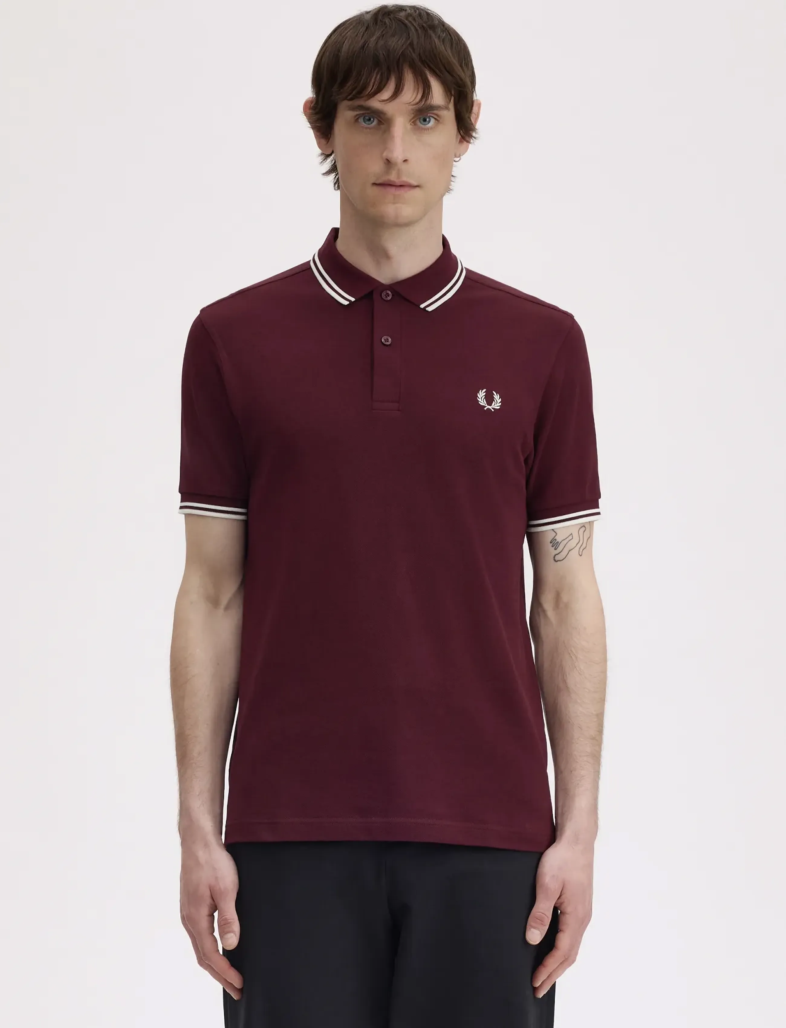 Fred Perry TWIN TIPPED FP SHIRT - Kleidung - OXBLOOD / burgundy