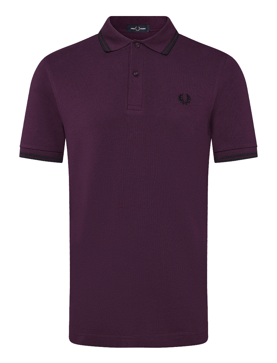 Fred Perry - TWIN TIPPED FP SHIRT - short-sleeved polos - plum/black - 1