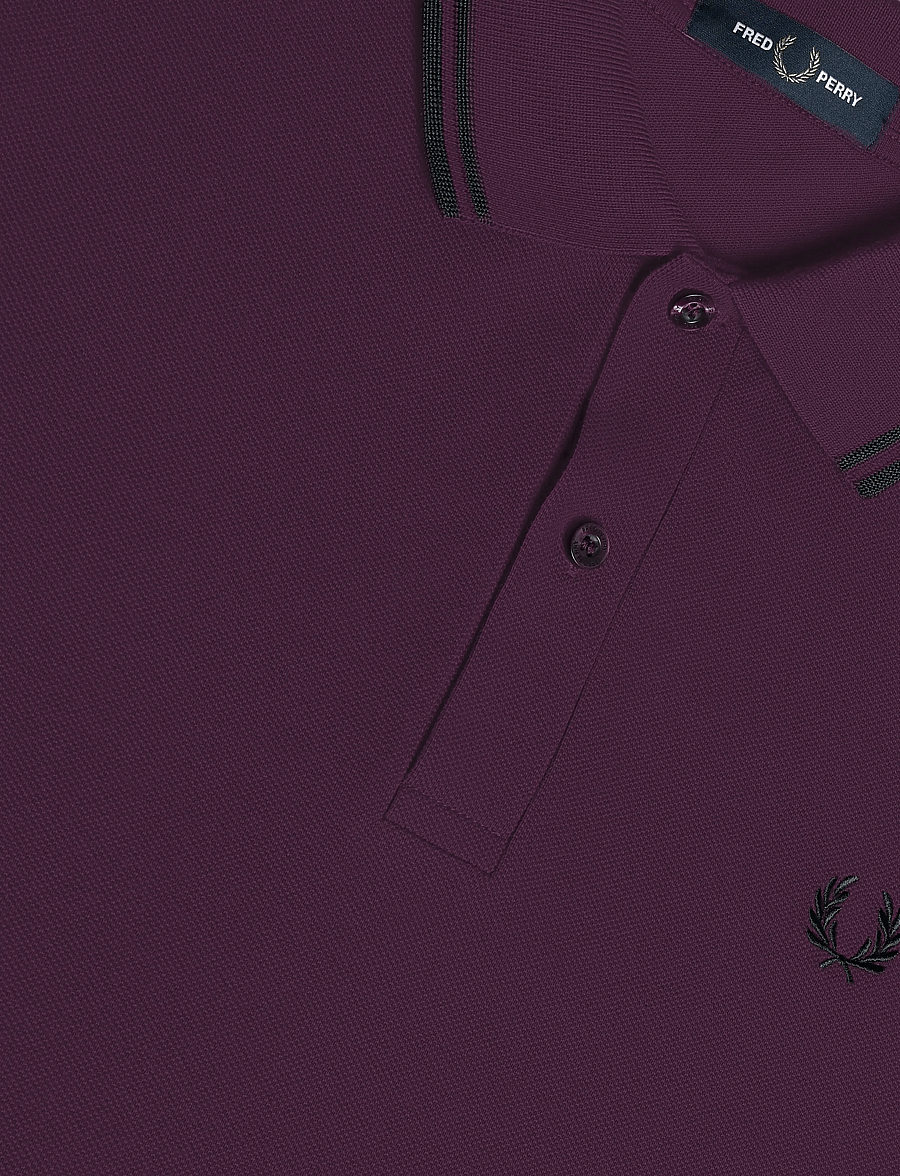 Fred Perry - TWIN TIPPED FP SHIRT - short-sleeved polos - plum/black - 4