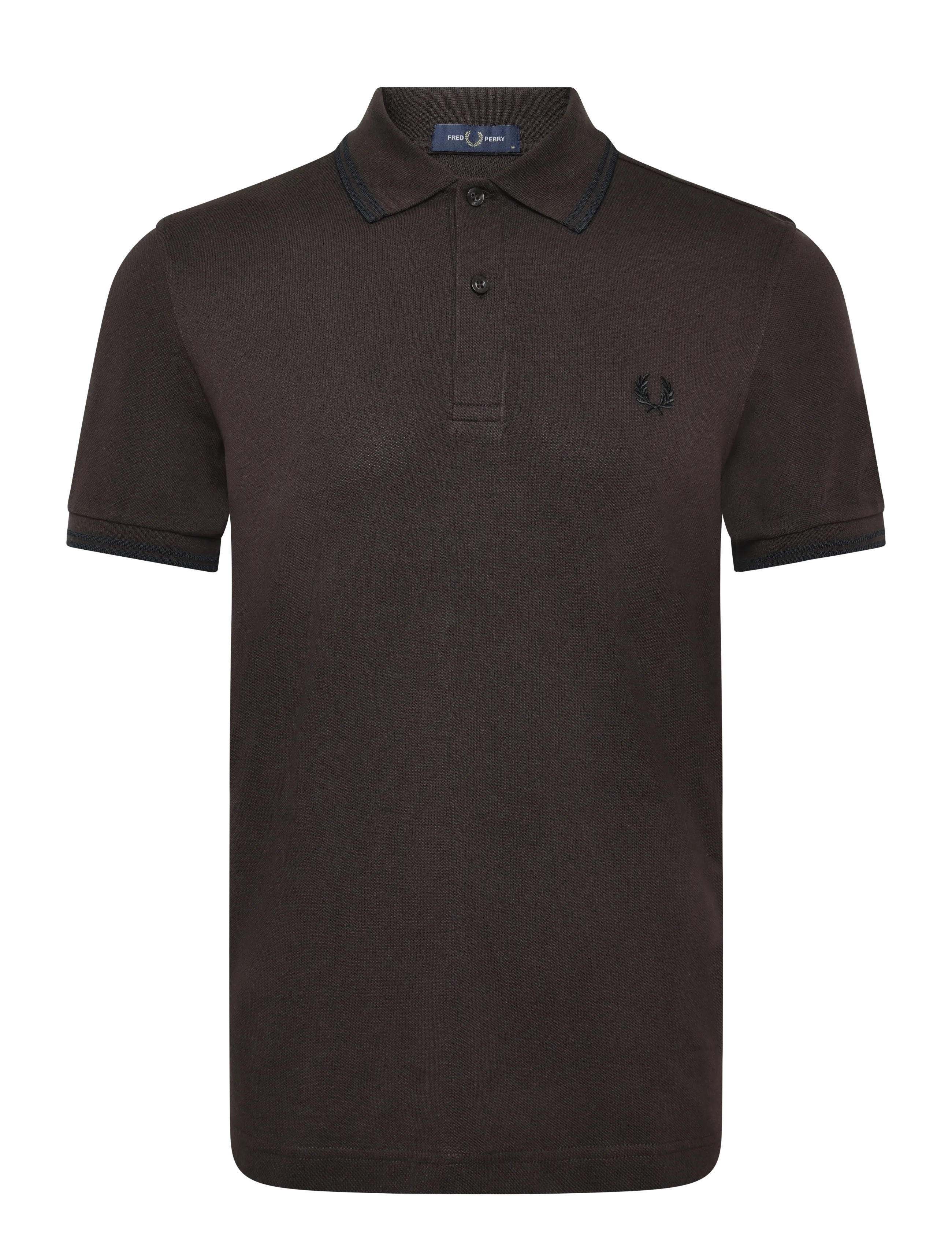 Fred Perry - TWIN TIPPED FP SHIRT - kortärmade pikéer - rich brown/black - 1