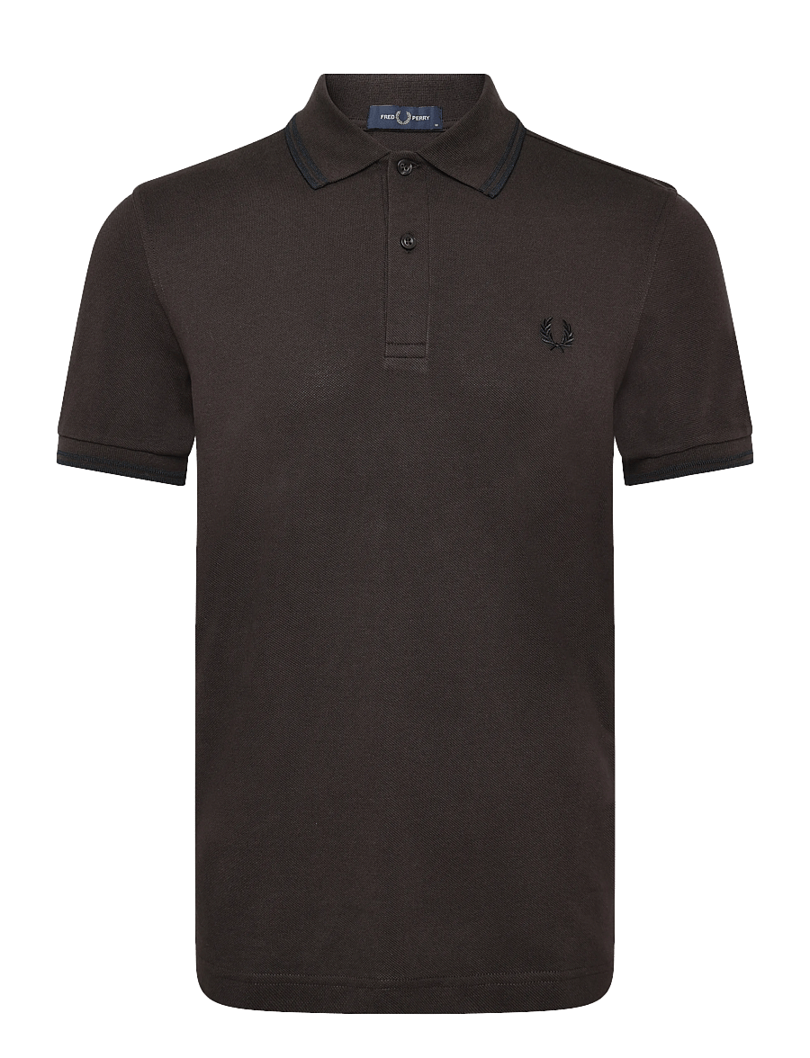 Fred Perry - TWIN TIPPED FP SHIRT - kortärmade pikéer - rich brown/black - 1