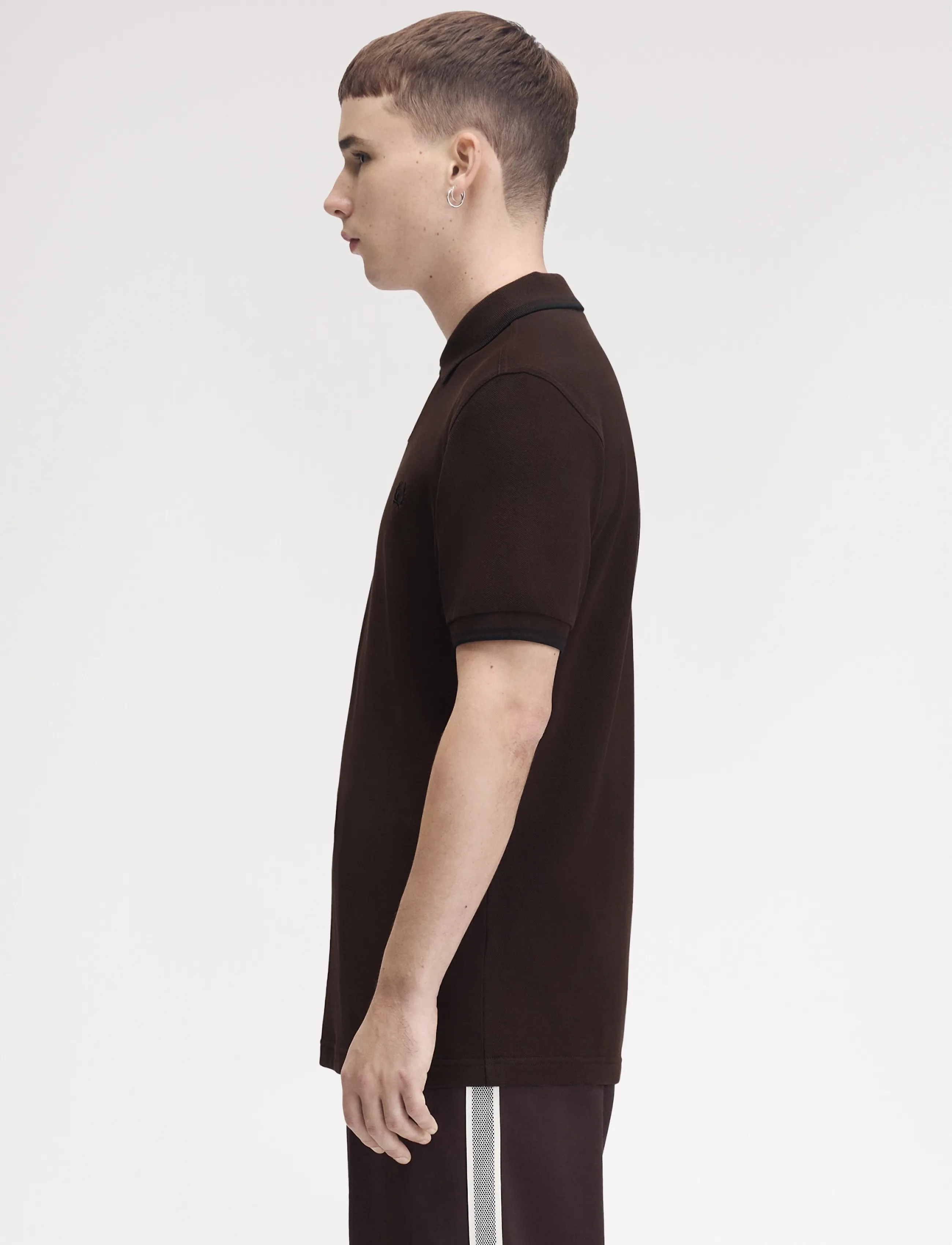 Fred Perry - TWIN TIPPED FP SHIRT - kortärmade pikéer - rich brown/black - 3