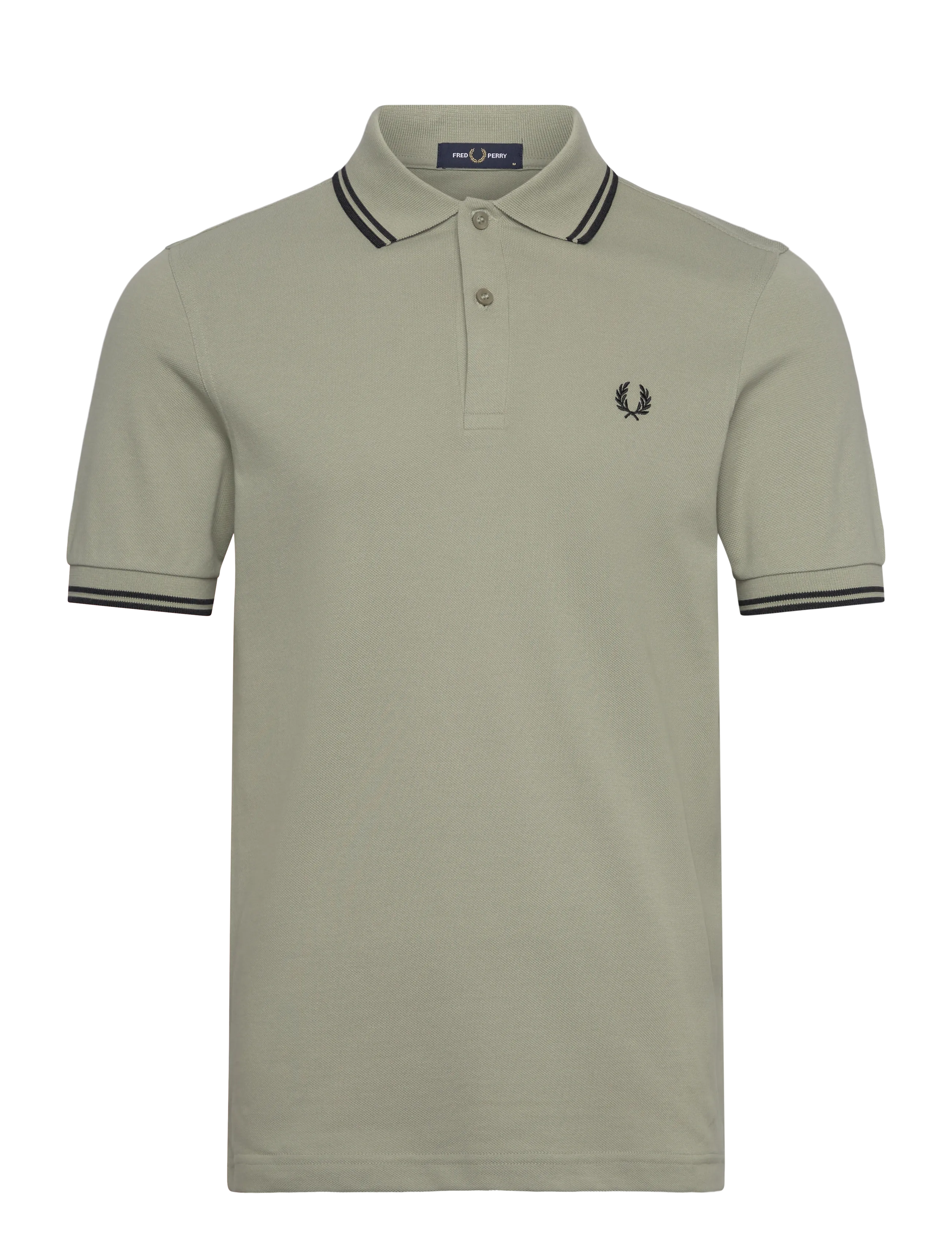 Fred Perry TWIN TIPPED FP SHIRT - Poloer - SEAGRASS/BLACK / green
