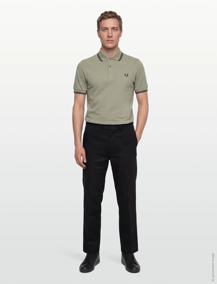 Fred Perry - TWIN TIPPED FP SHIRT - korte mouwen - seagrass/black - 0
