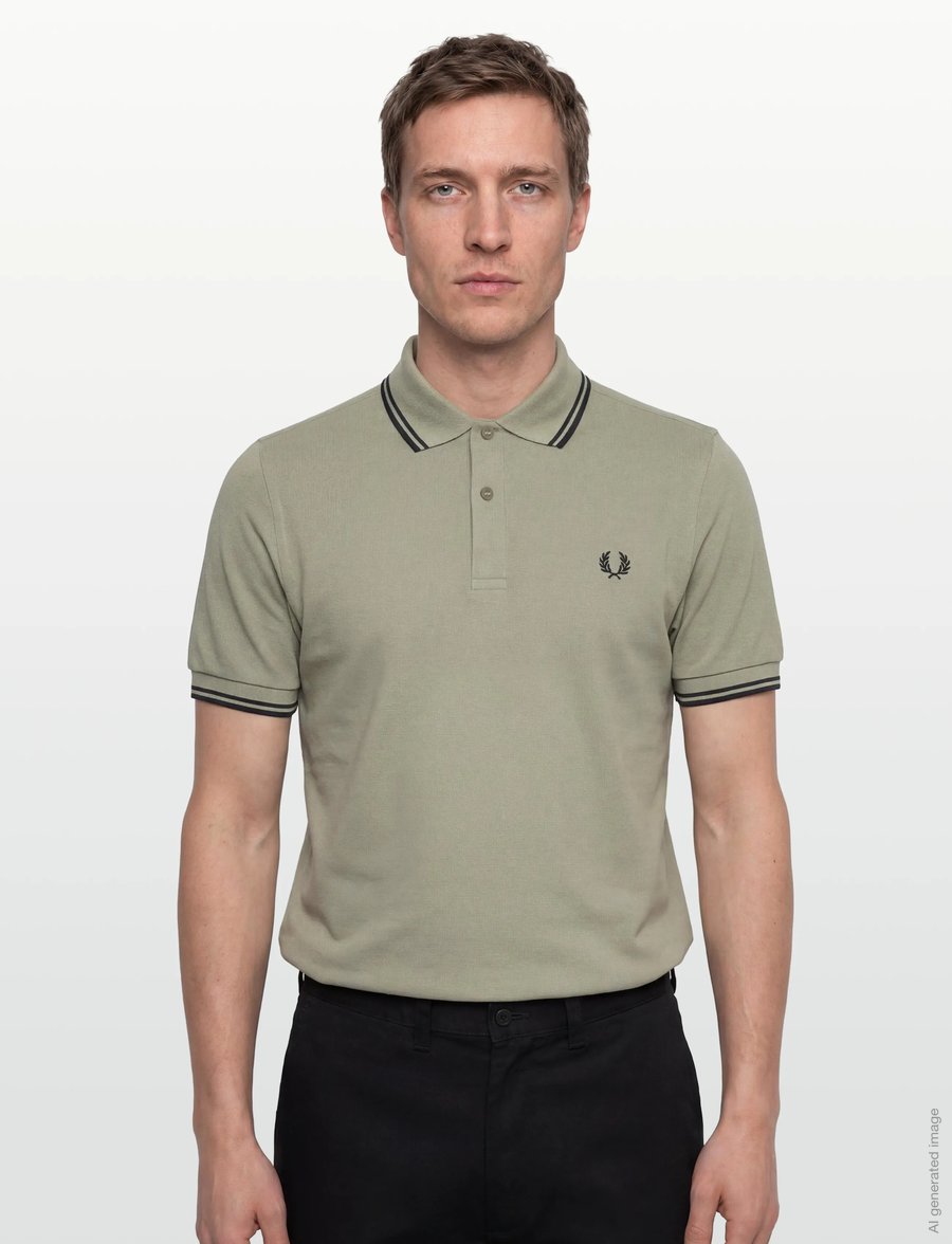 Fred Perry - TWIN TIPPED FP SHIRT - korte mouwen - seagrass/black - 3
