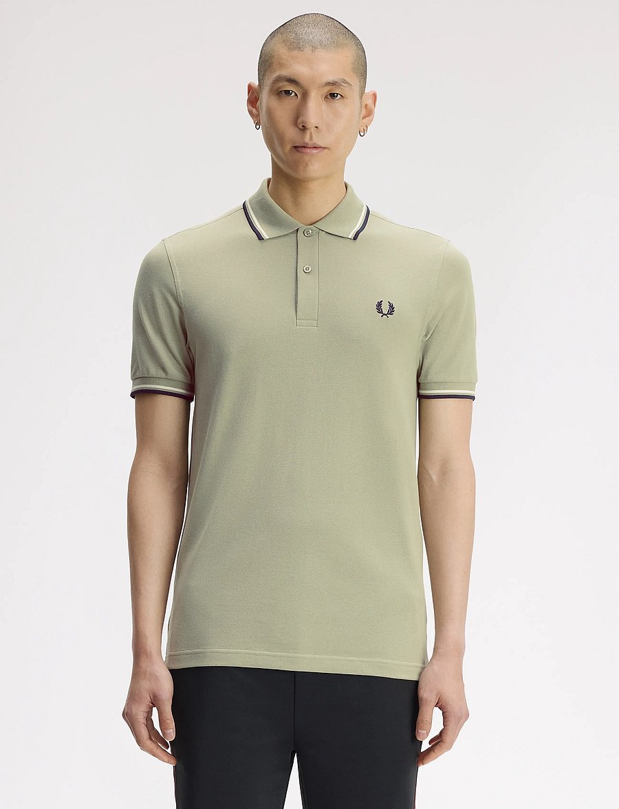Fred Perry - TWIN TIPPED FP SHIRT - krótki rękaw - seagrs/ecr/dkair - 0