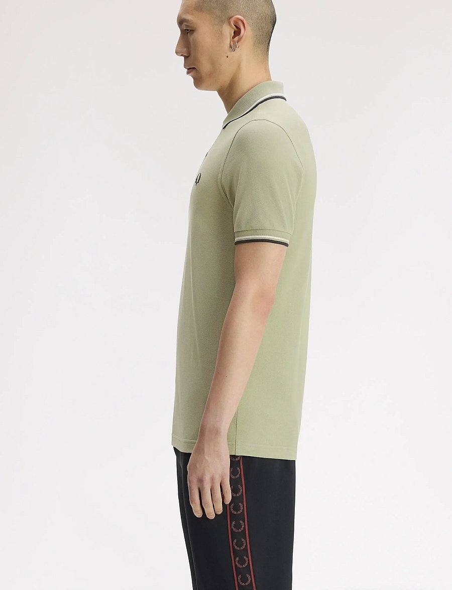Fred Perry - TWIN TIPPED FP SHIRT - krótki rękaw - seagrs/ecr/dkair - 3